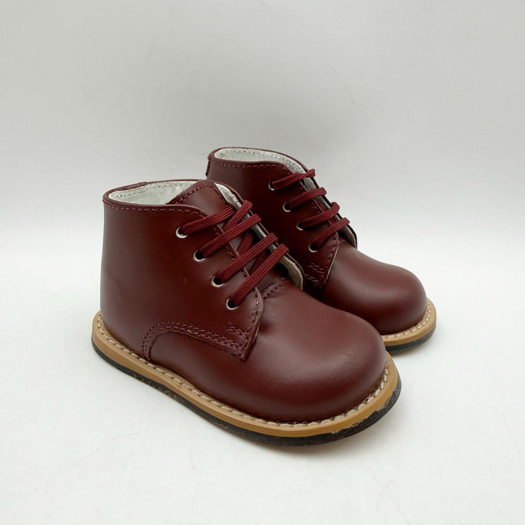 Josmo Baby Traditional First Walker Bootie US 4 Burgundy Red Leather NWOB