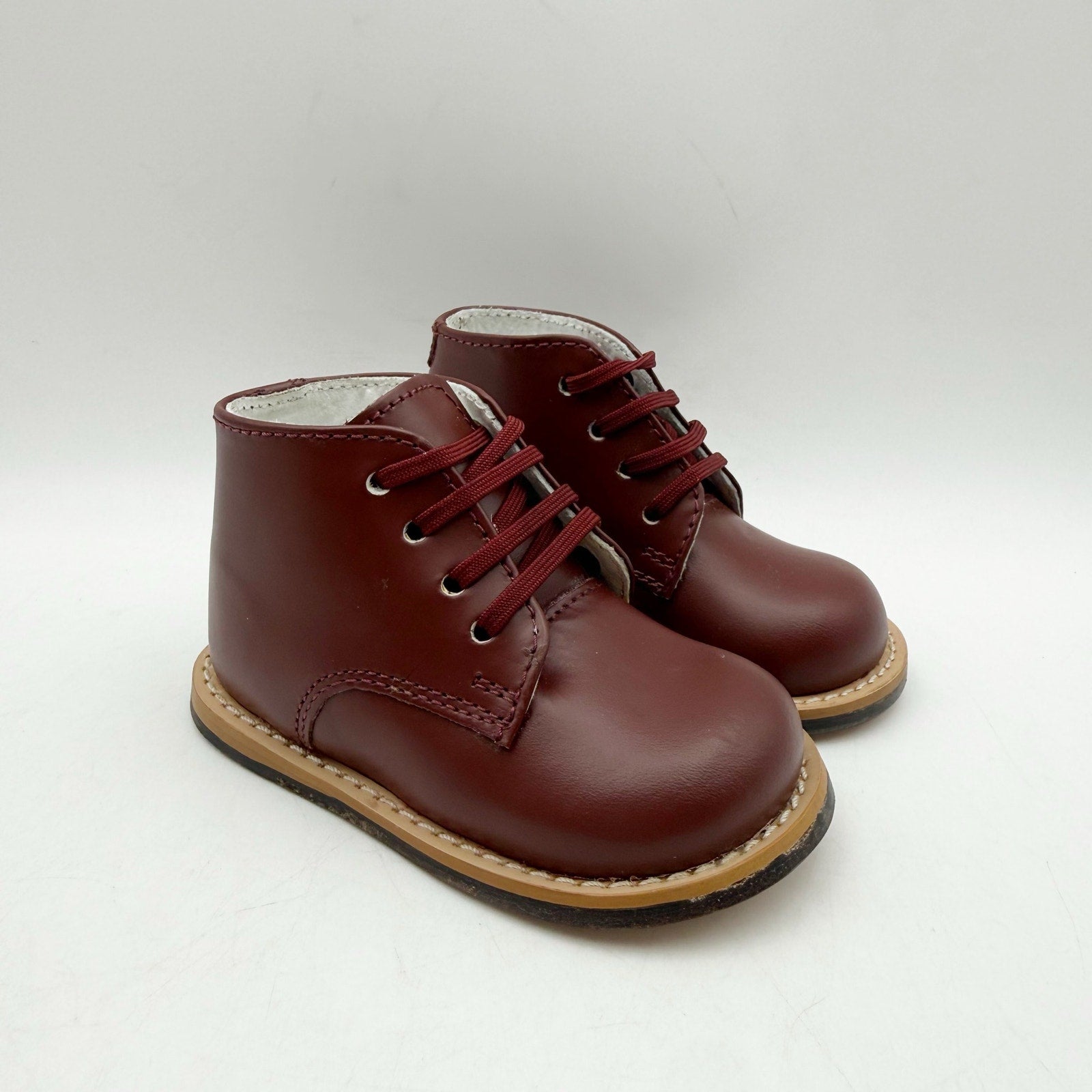 Josmo Baby Traditional First Walker Bootie US 4 Burgundy Red Leather NWOB