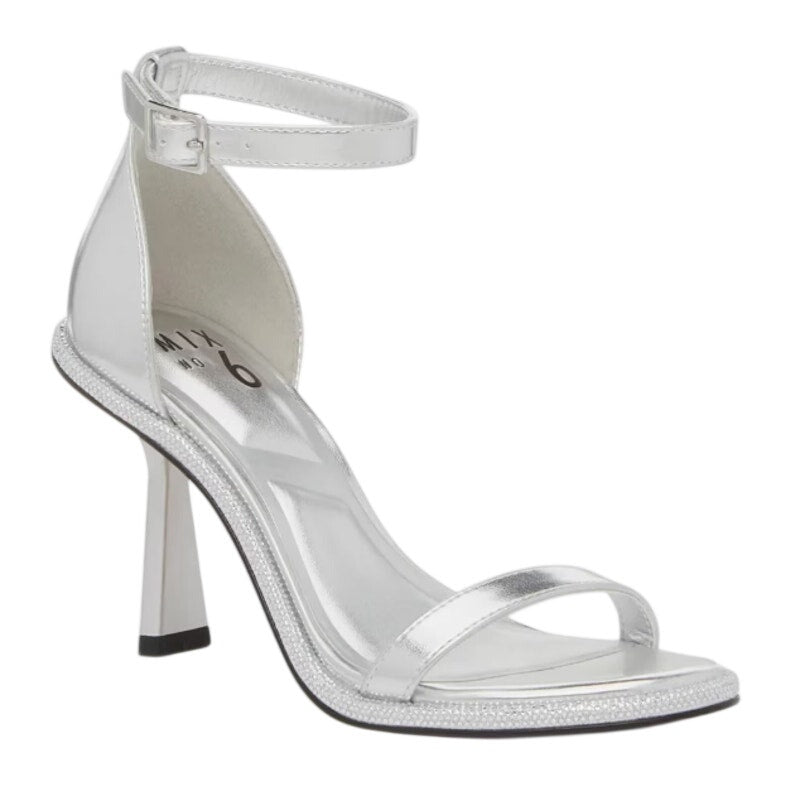 Mix No. 6 Womens Boniti Heeled Sandals Size 8.5 Wide EU 38.5 Silver NWOB