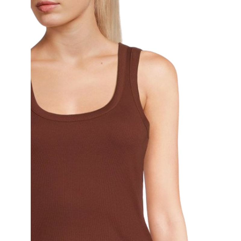 MADEWELL Womens Ribbed Scoop Neck Tank Large Brown Henna NW197 NWT