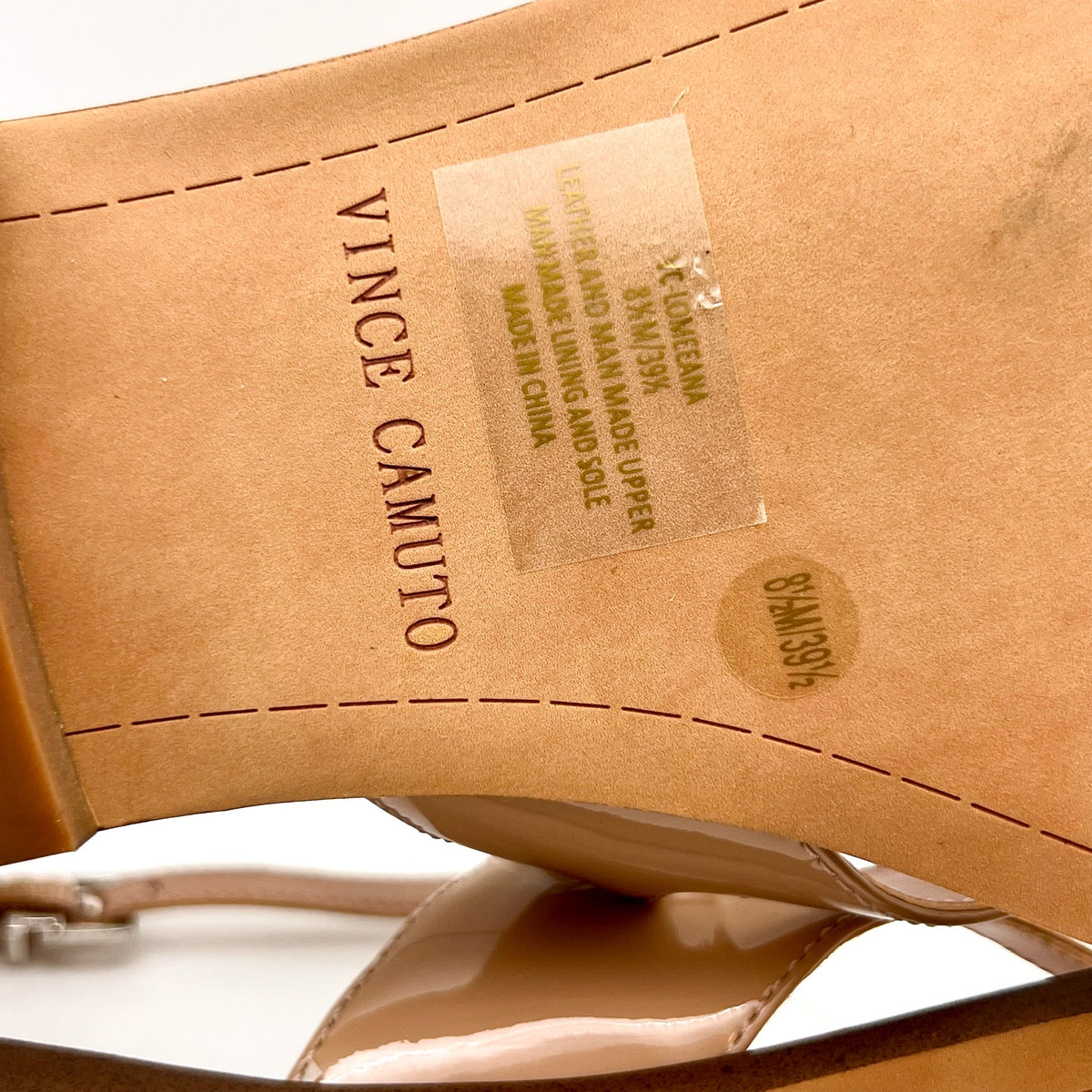 VINCE CAMUTO Women's Lomeeana Flat Sandals Size 8.5 Soft Blush Leather NWOB