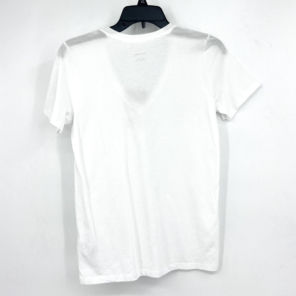 EVERLANE Women's The Organic Cotton V-Neck Tee Small White Short Sleeve NWT