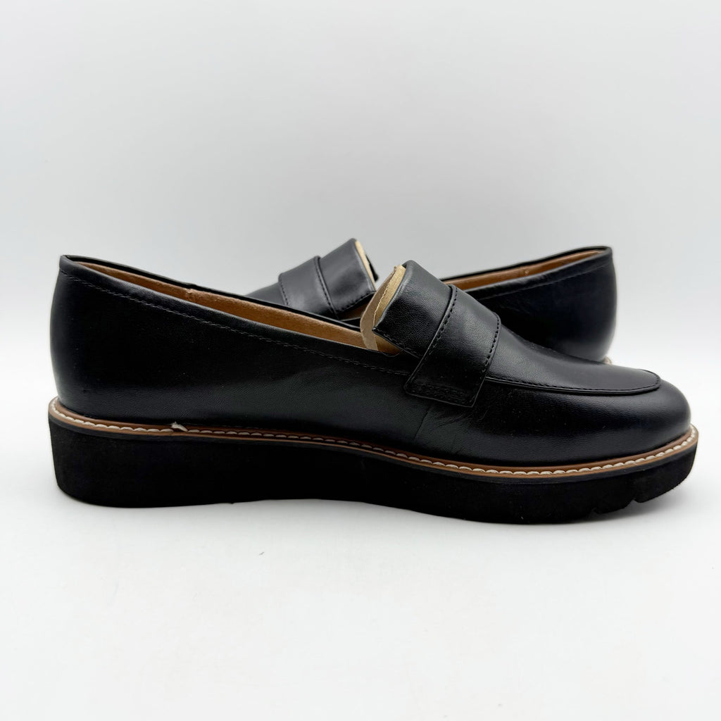 Naturalizer Womens Adiline Flat Loafers Size 8 NARROW Black Leather Slip On NIB