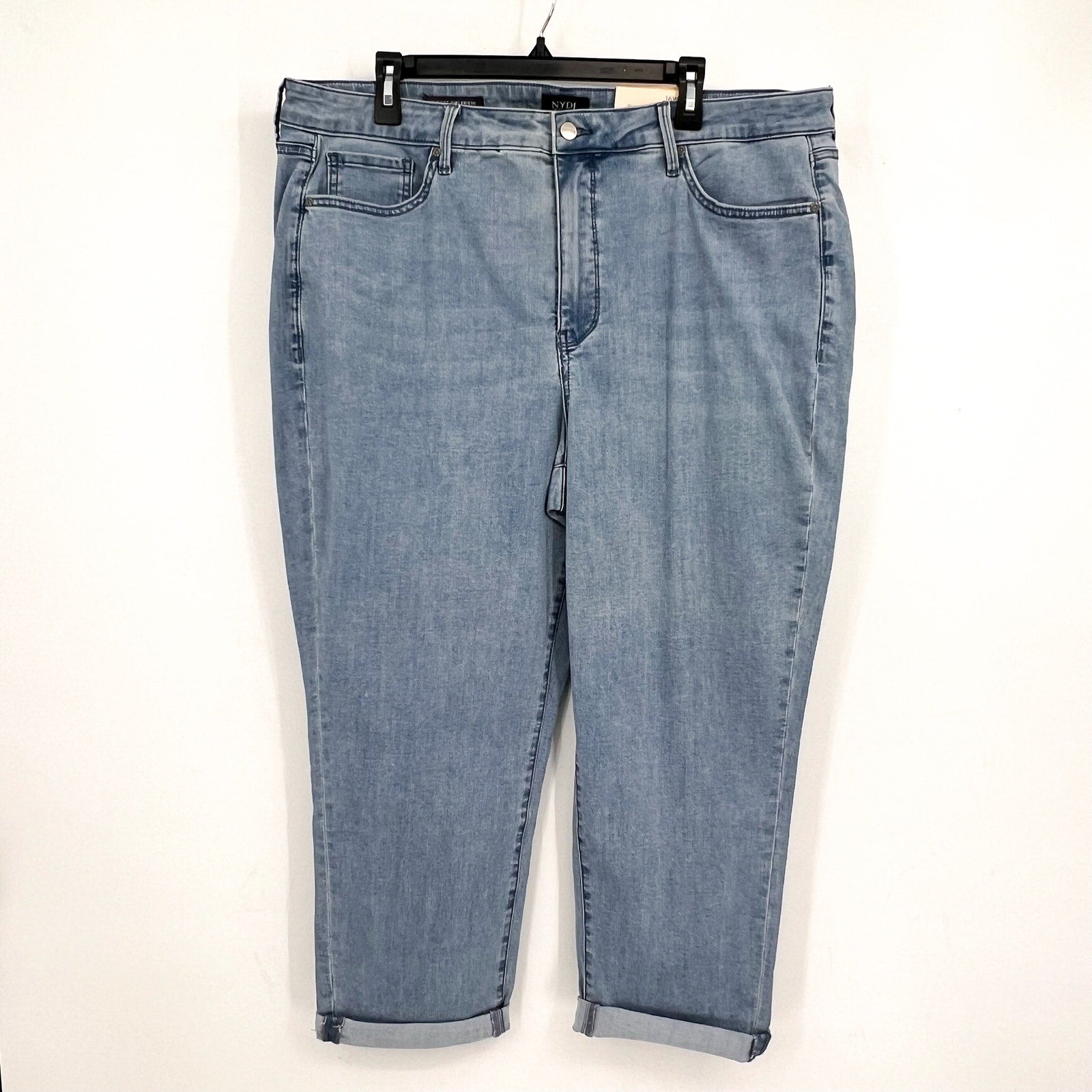 NYDJ Womens Margot Girlfriend Jeans Size 16W PETITE Kingston Blue NWT