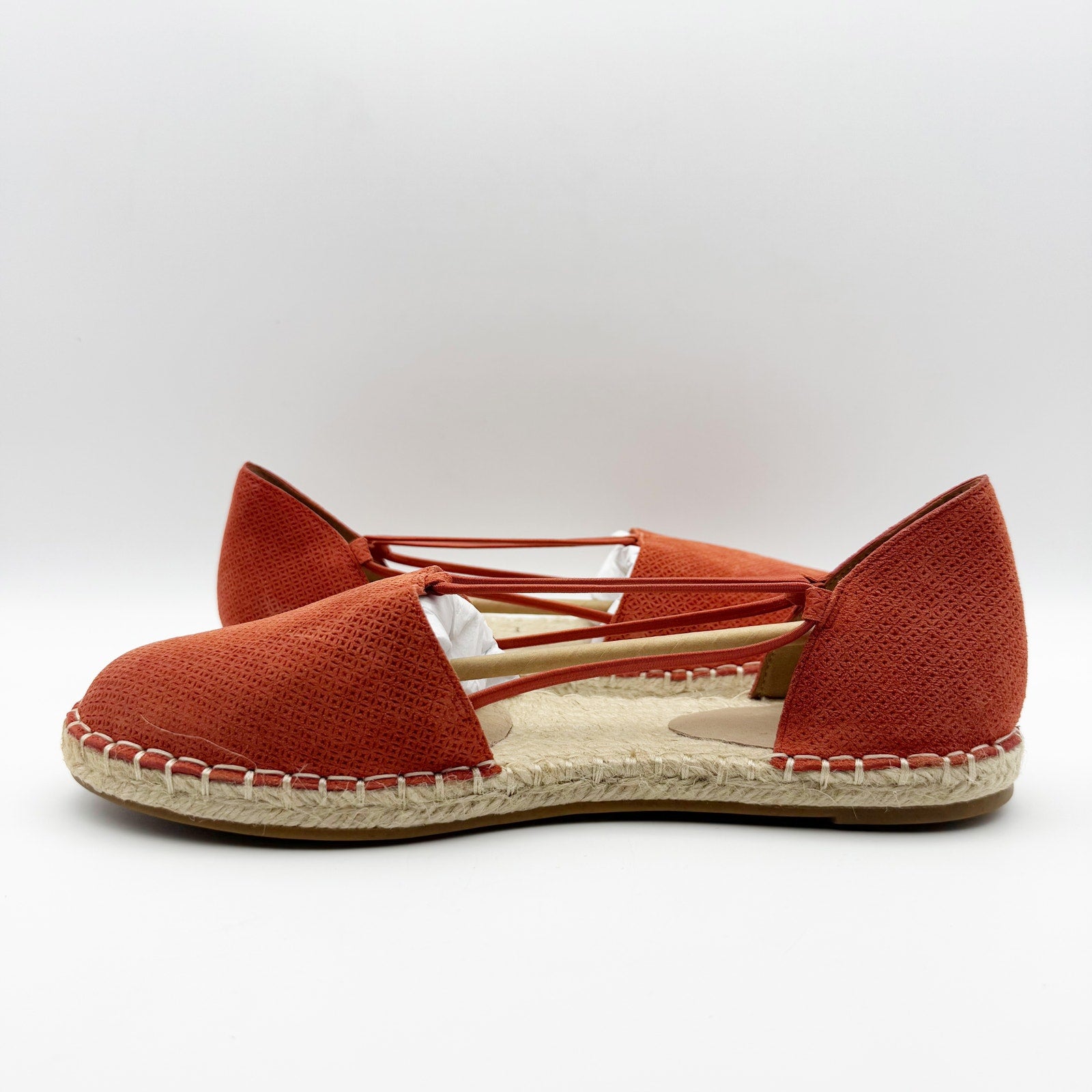 Eileen Fisher Womens Lee Espadrille Flats Size US 8.5 Red Full Grain Leather