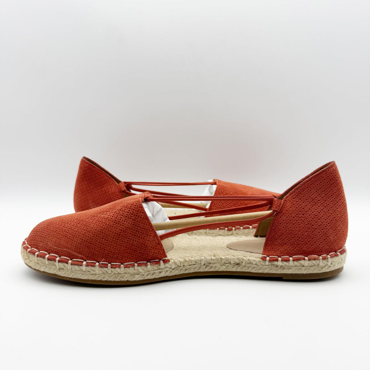 Eileen Fisher Womens Lee Espadrille Flats Size US 8.5 Red Full Grain Leather