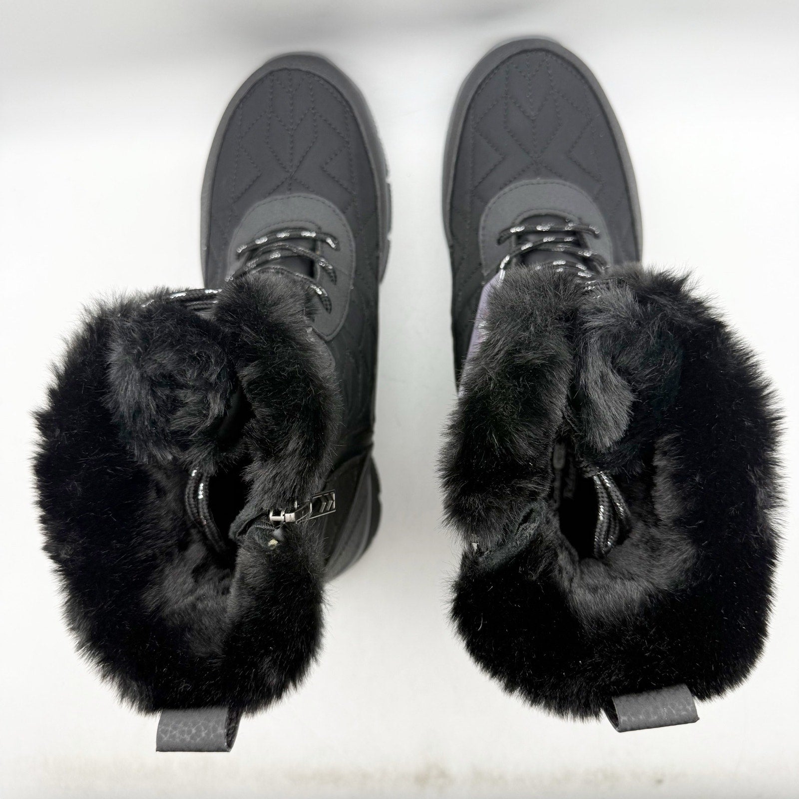 Skechers Womens Easy Going Frostline Winter Boots US 8.5 Black Waterproof NWT