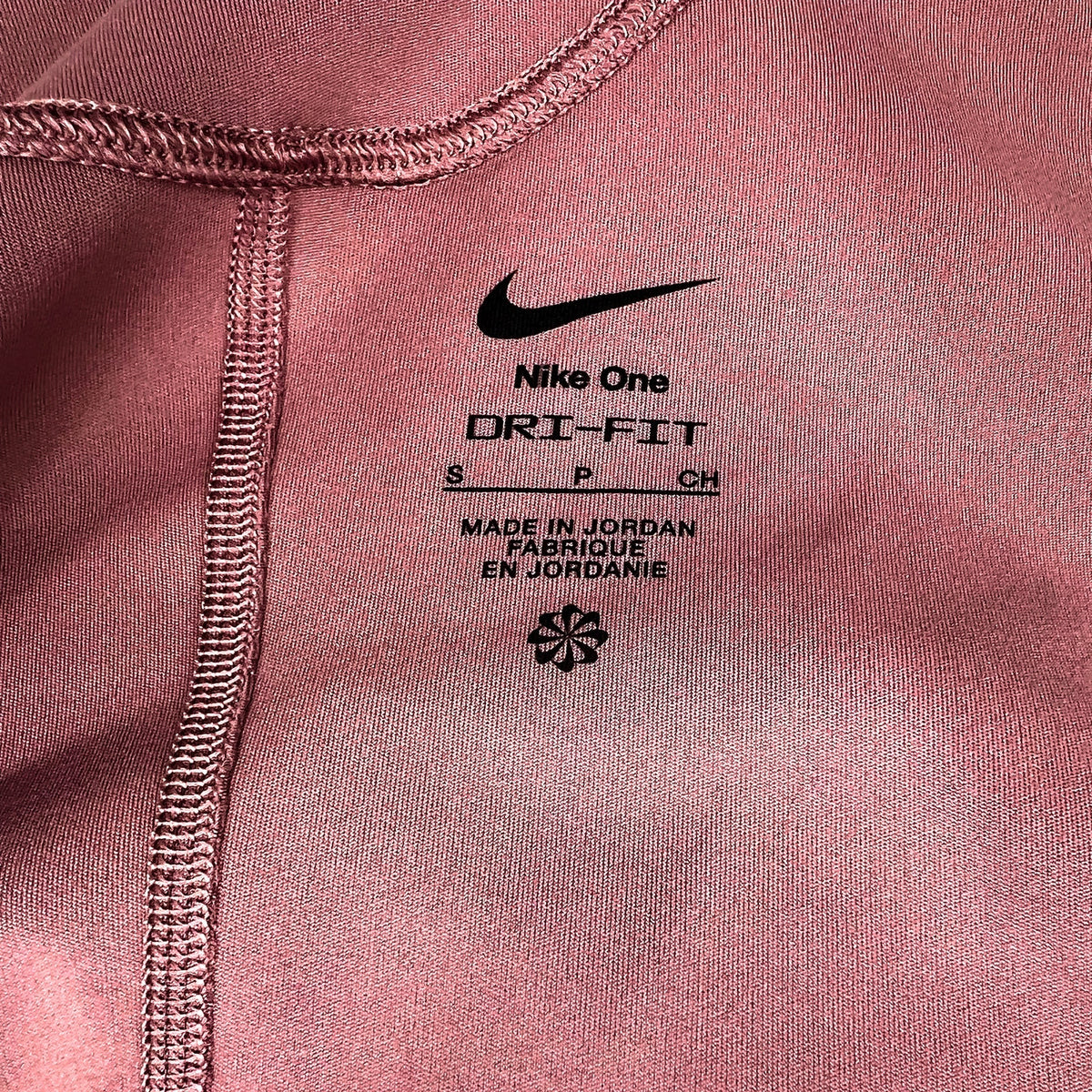 NIKE Women's One Dri-FIT Short Bodysuit Small Pink Smokey Mauve Sleeveless NWT