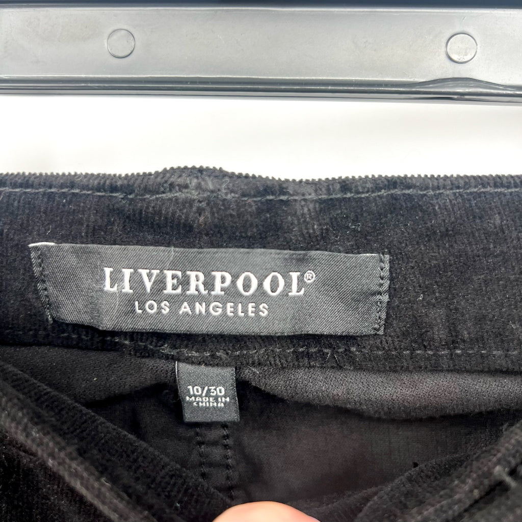 Liverpool Women's Marley Girlfriend Jeans SIZE 10 30 Black Corduroy Stretch NWT