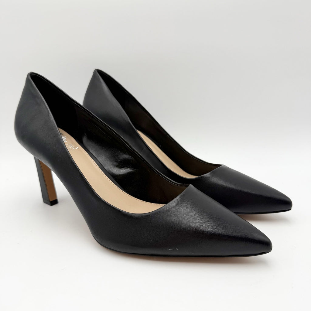 Vince Camuto Womens Retsie Pointed Toe Pumps Size 10 M Black Leather NIB