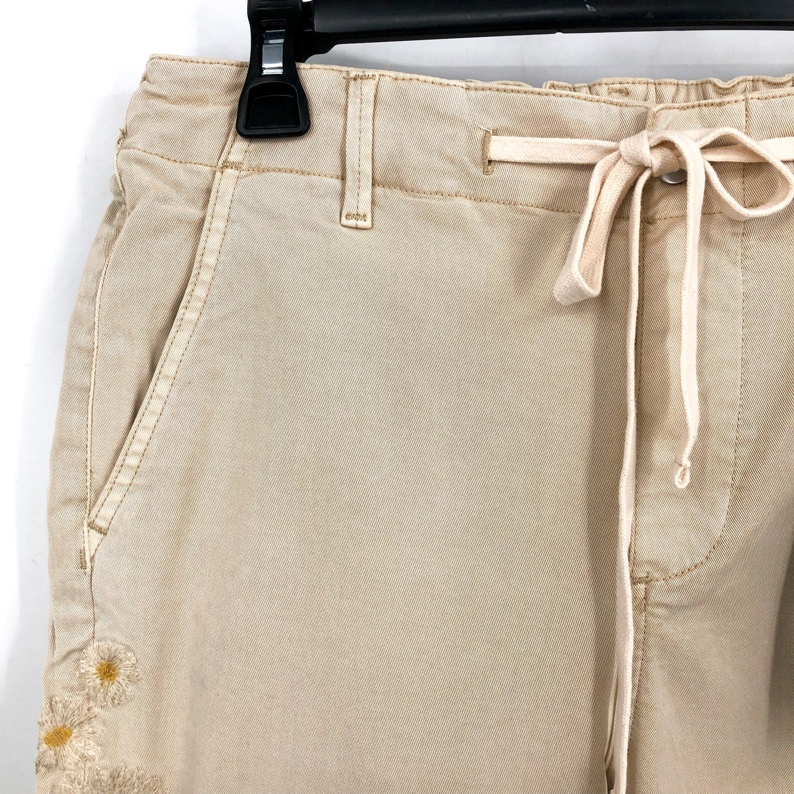 DRIFTWOOD Women's Embroidered Casual Pants XL Beige Floral NWT