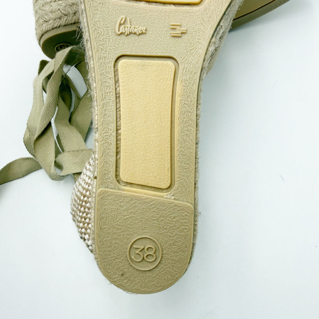 Castaner Womens Carina 3/002 Wedge Sandals US 7.5 EU 38 Natural Beige Canvas NIB