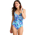 TOMMY BAHAMA Island Cays Marina One Piece Swimsuit Size 14 Beach Glass Blue NWT