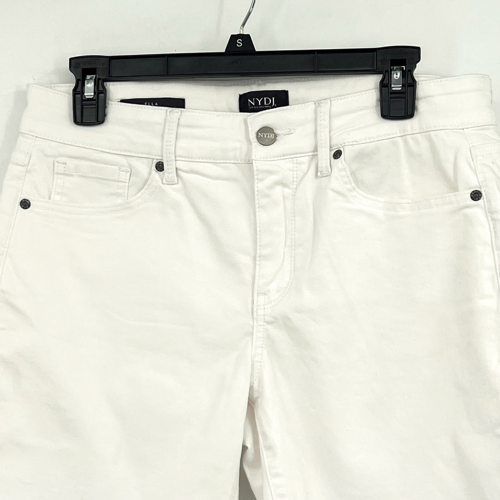 NYDJ Womens Ella Denim Shorts Size 10 PETITE Optic White 8" Inseam NWOT