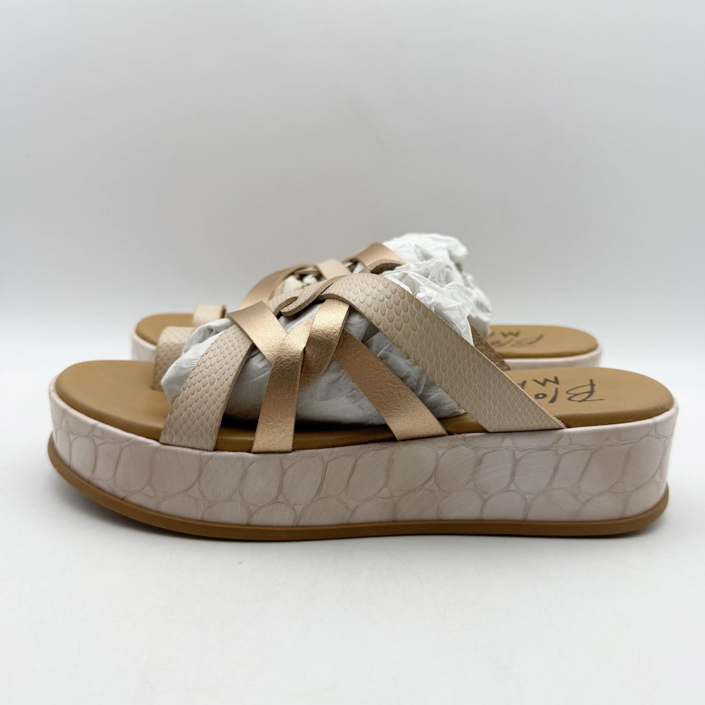 Blowfish Womens Mando Platform Sandals US 8.5 M EU 39 Powder Gold Metallic NIB