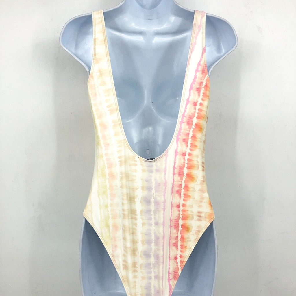 ALLSAINTS Women's Niki Marea Swimsuit One Piece Medium Rainbow Pastel NWT