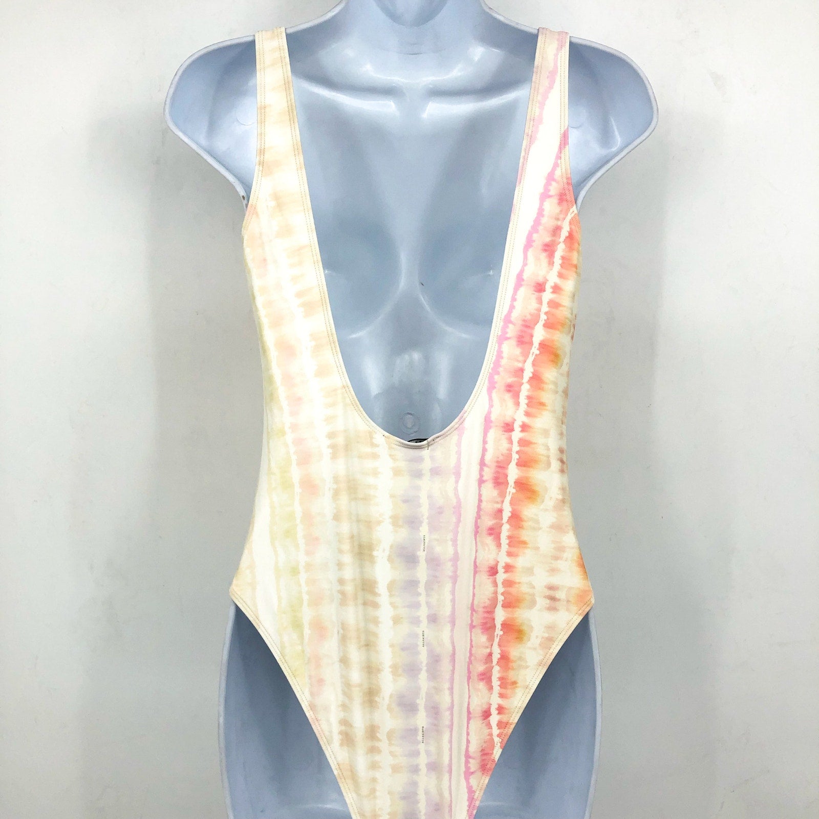ALLSAINTS Women's Niki Marea Swimsuit One Piece Medium Rainbow Pastel NWT