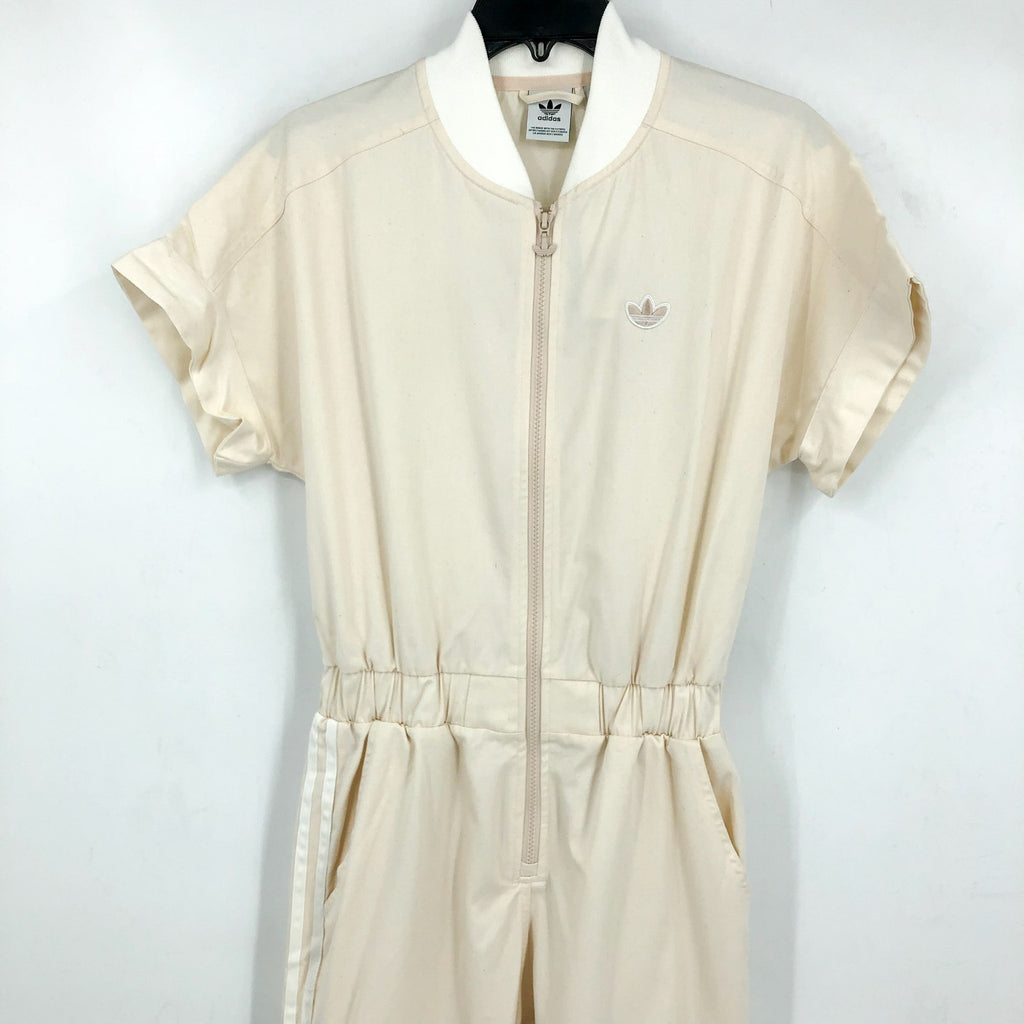 ADIDAS Women's Originals No-dye Jumpsuit Small Off-White Short Sleeve NWT