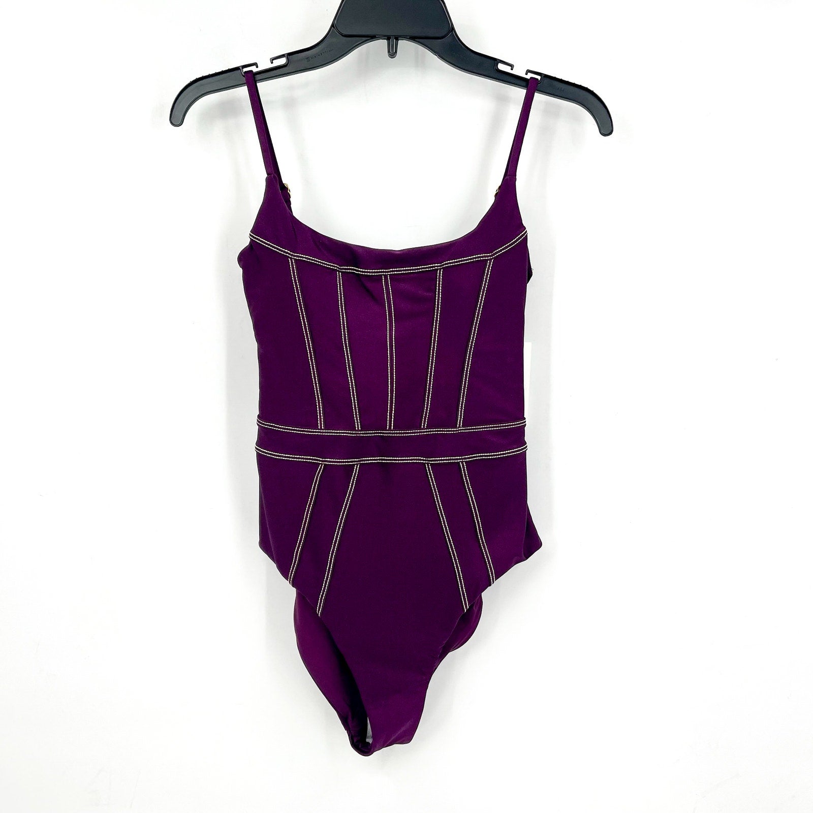 BECCA Women's Color Sheen One Piece Swimsuit Medium Purple Aubergine NWT