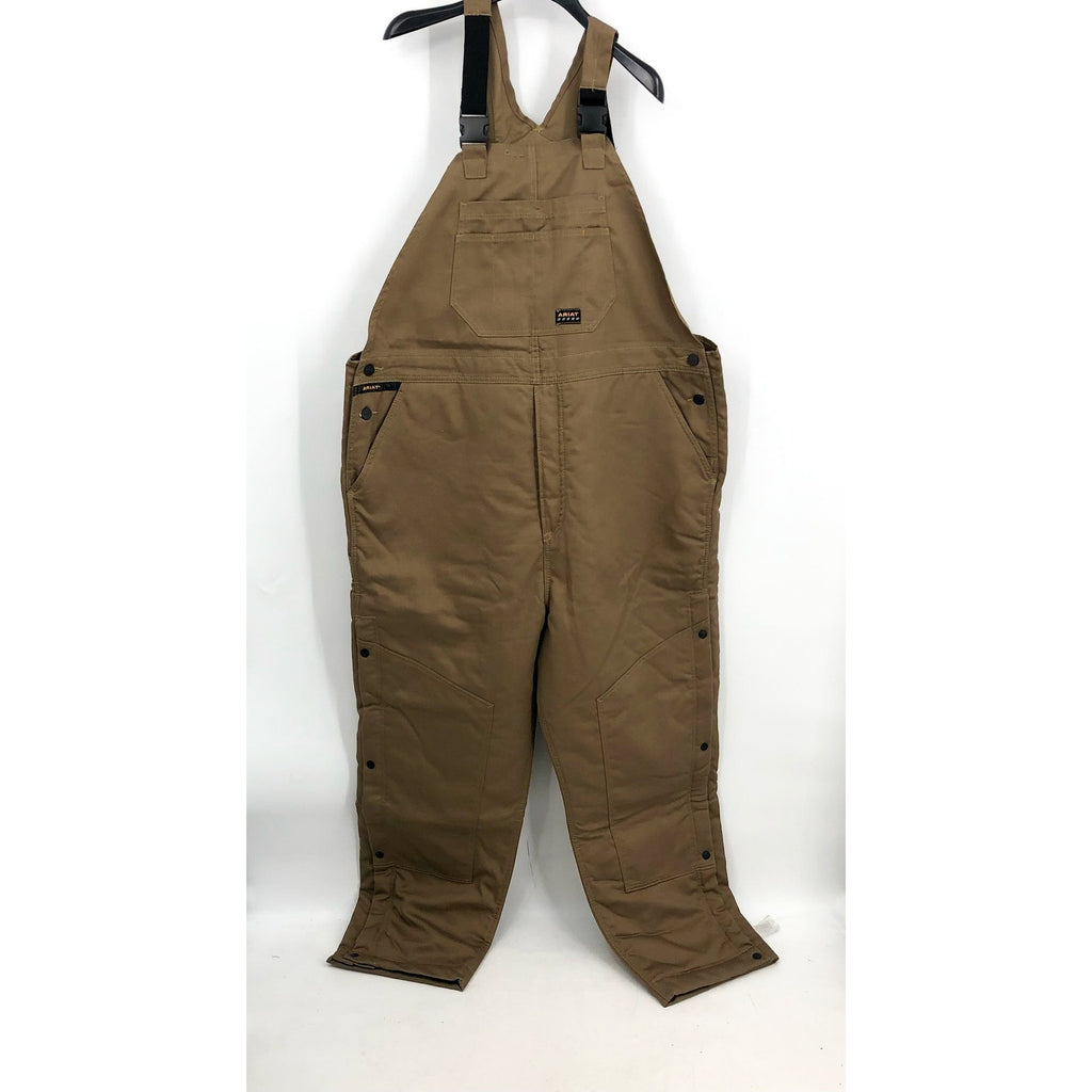 ARIAT Men's Rebar Duracanvas Insulated Bib Overalls XXL Tan Khaki NWT