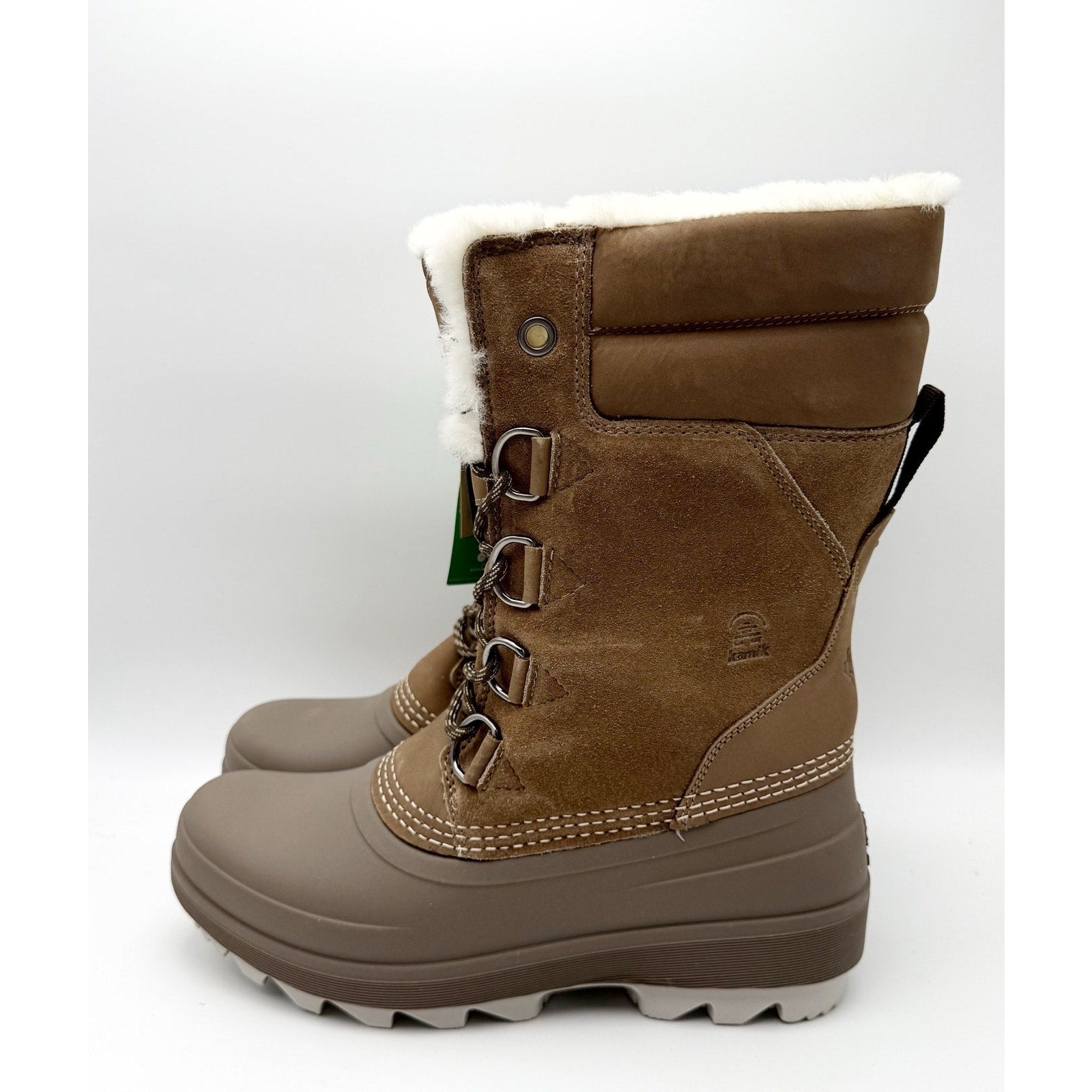 Kamik Women Lauren 11.5" Winter Boots US 10 Brown Leather WP Insulated NWOB