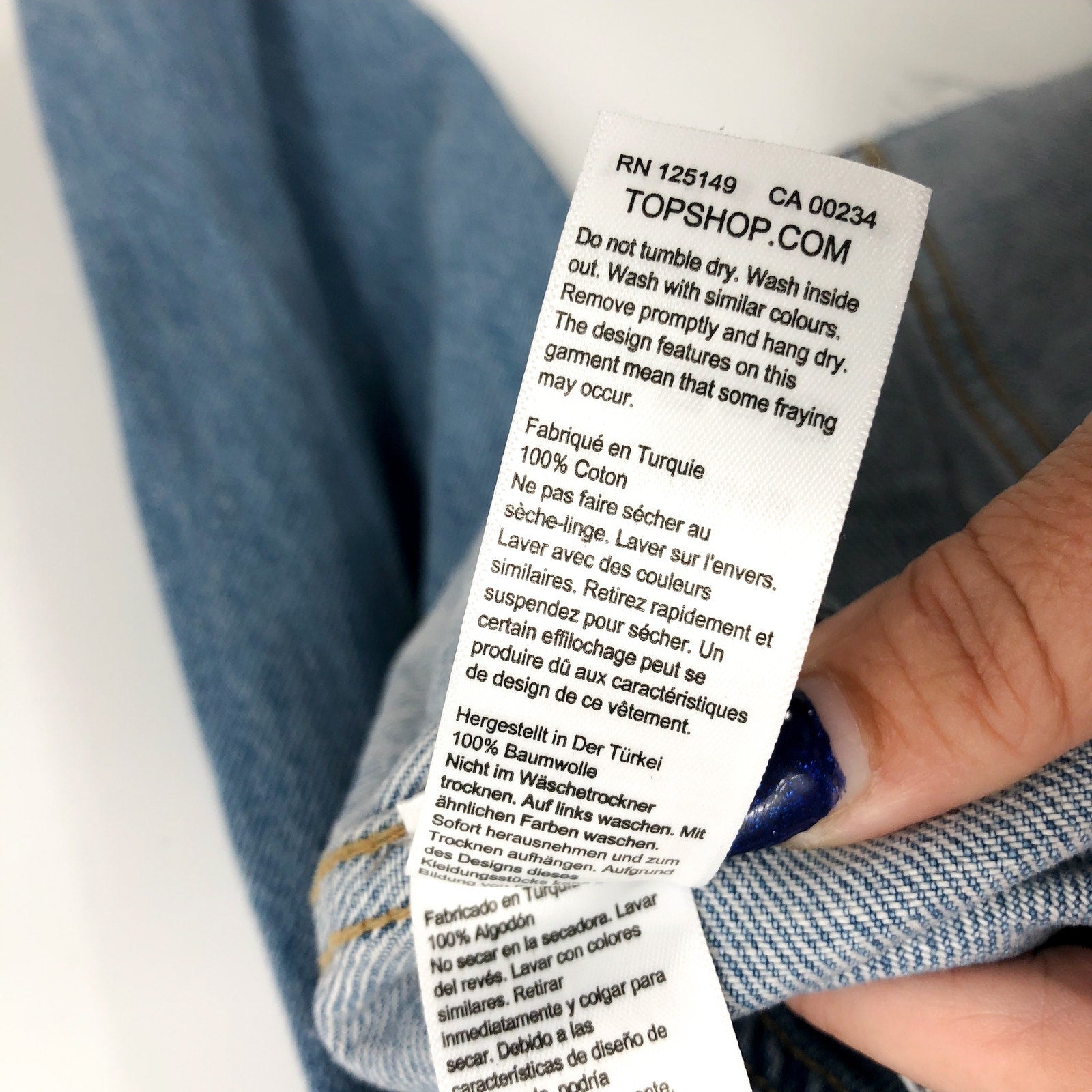 TOPSHOP Womens Cropped Denim Jacket Size 14 Blue Rigid Denim Raw Hem NWT