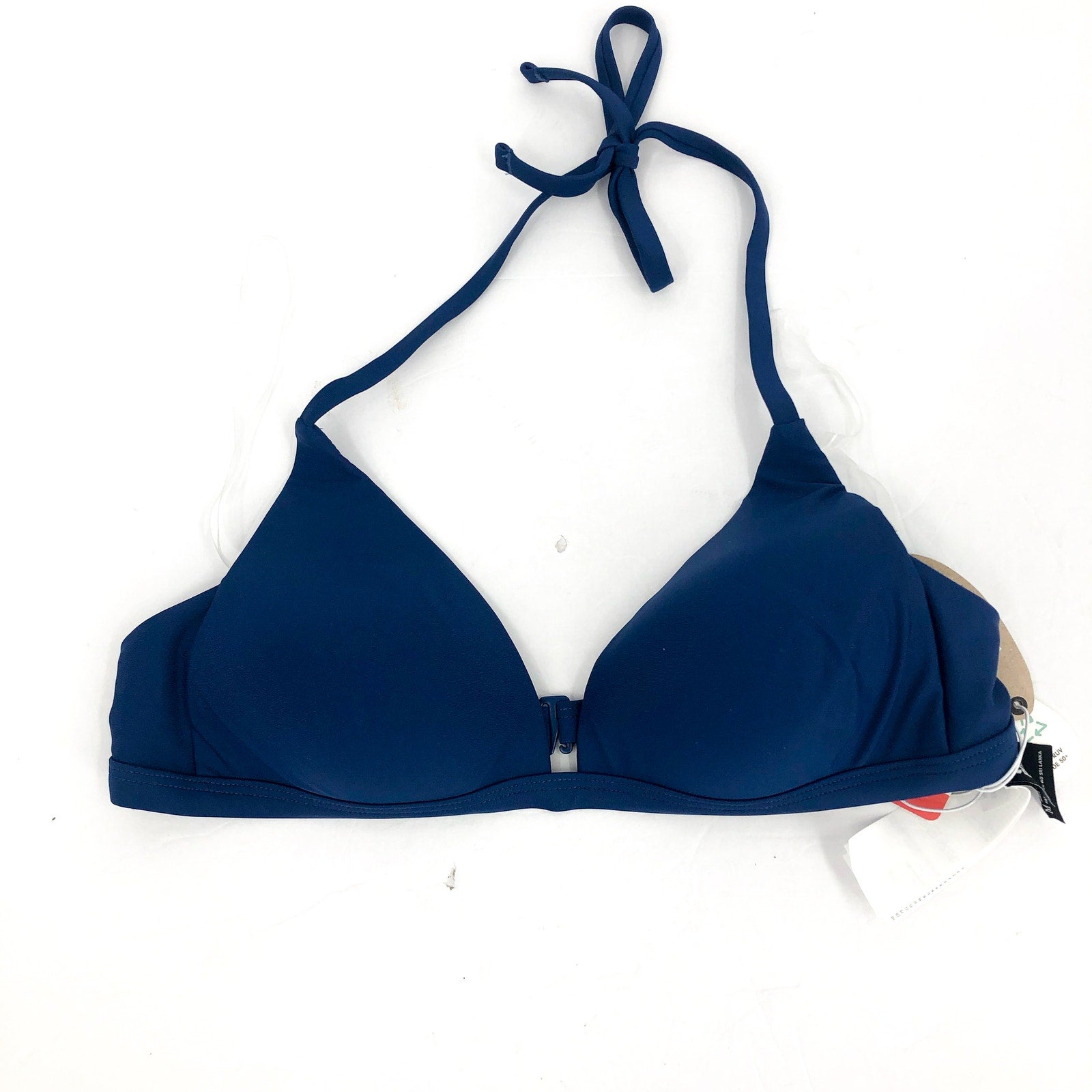 PRANA Women's Lexie Halter Bikini Top Medium Blue Belize UPF 50+ NWT