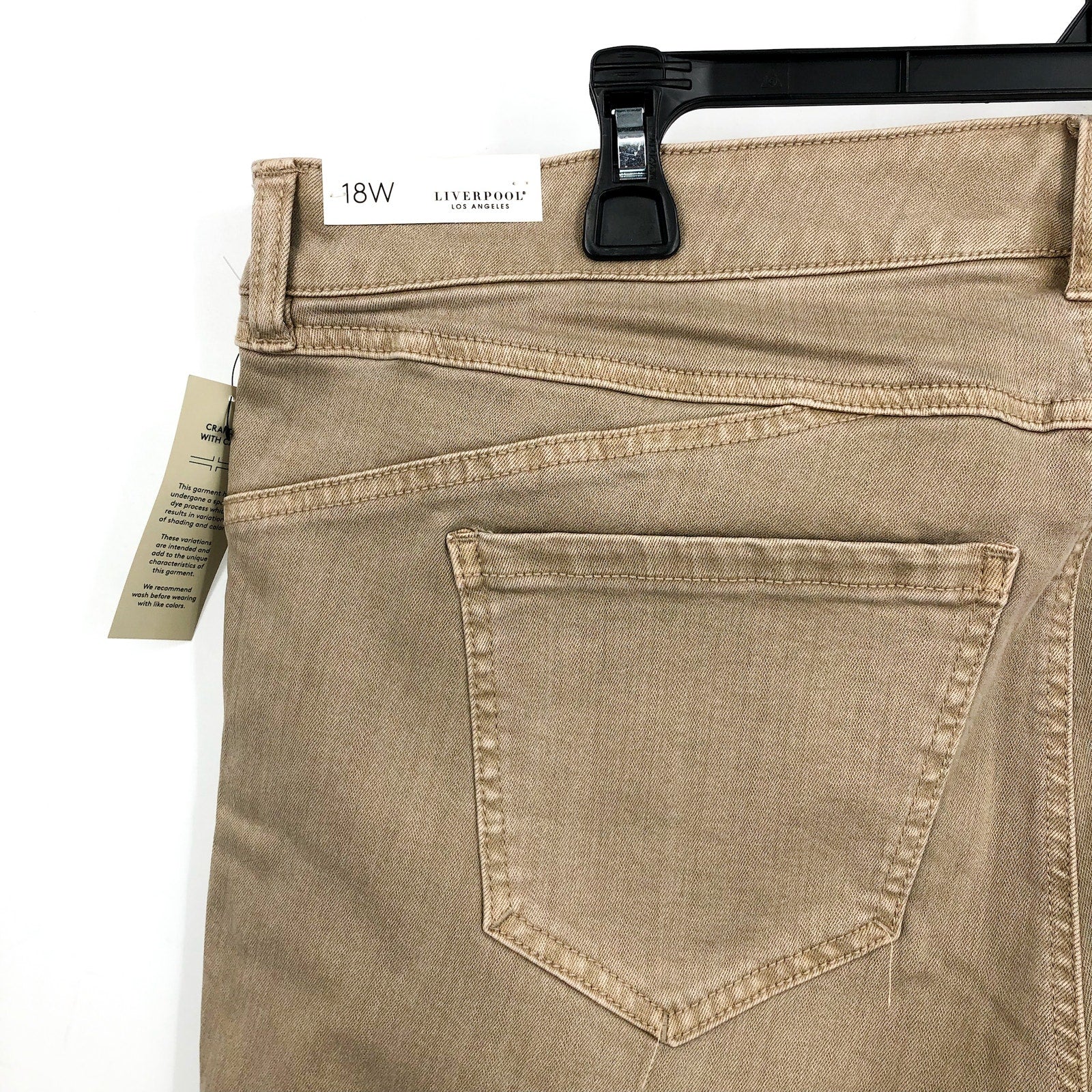 LIVERPOOL Women's Piper Hugger Ankle Skinny Jeans Size 18W Biscuit Tan NWT