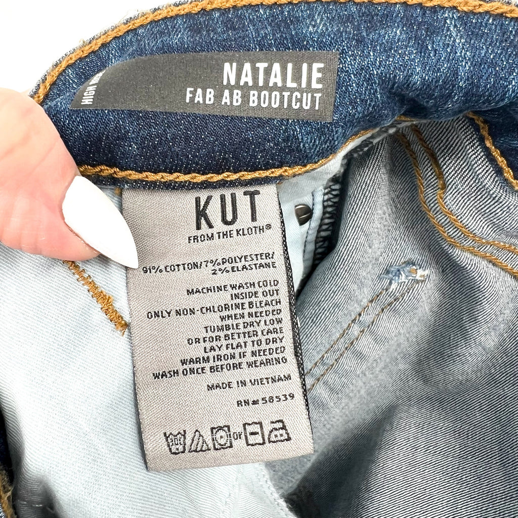 KUT FROM THE KLOTH Womens Natalie High Rise Bootcut Jean Size 10 Blue Allied NWT