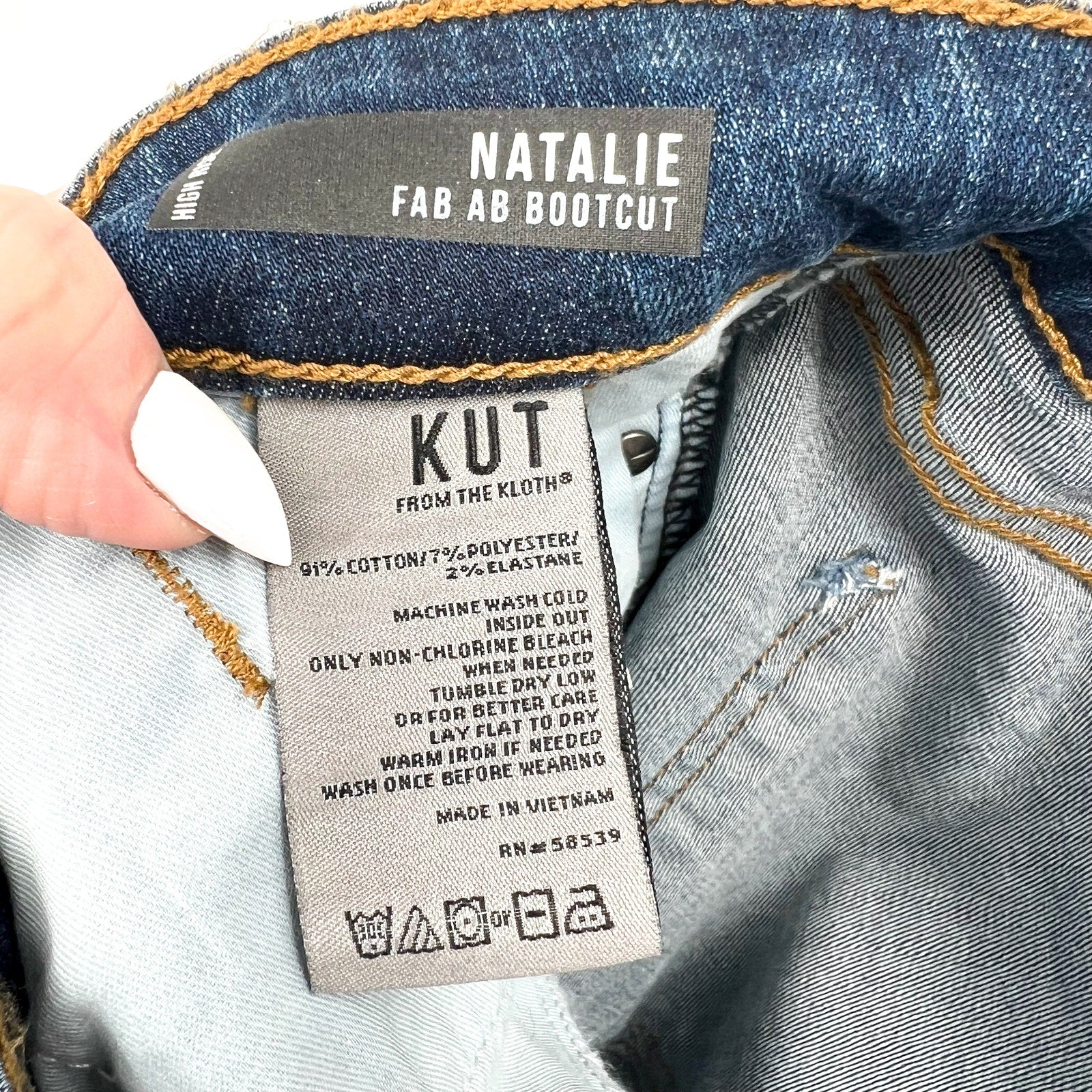 KUT FROM THE KLOTH Womens Natalie High Rise Bootcut Jean Size 10 Blue Allied NWT