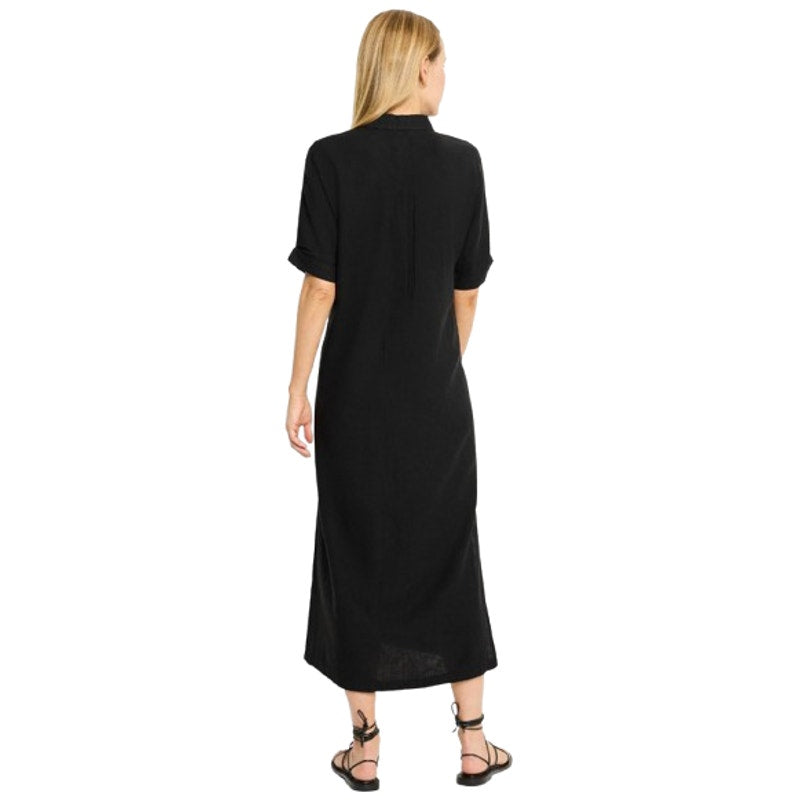 NIC + ZOE Women's Rumba Linen Devon Tunic Dress XL Black Elbow Sleeve NWT