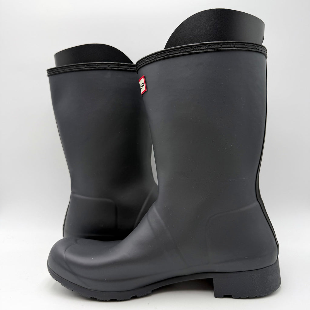 Hunter Womens Original Tour Short Mid Rain Boot Size 10 Black Waterproof NWOB