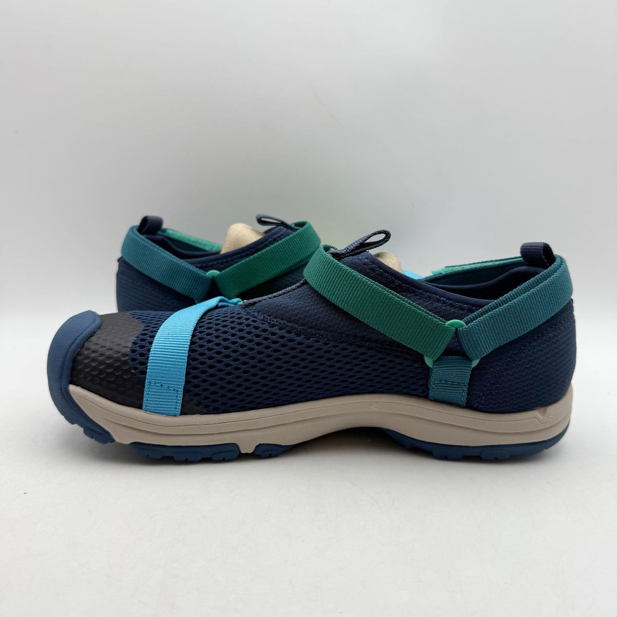 TEVA Kids Outflow Universal Sandals Youth 5 Navy Blue Green Water Shoes NIB