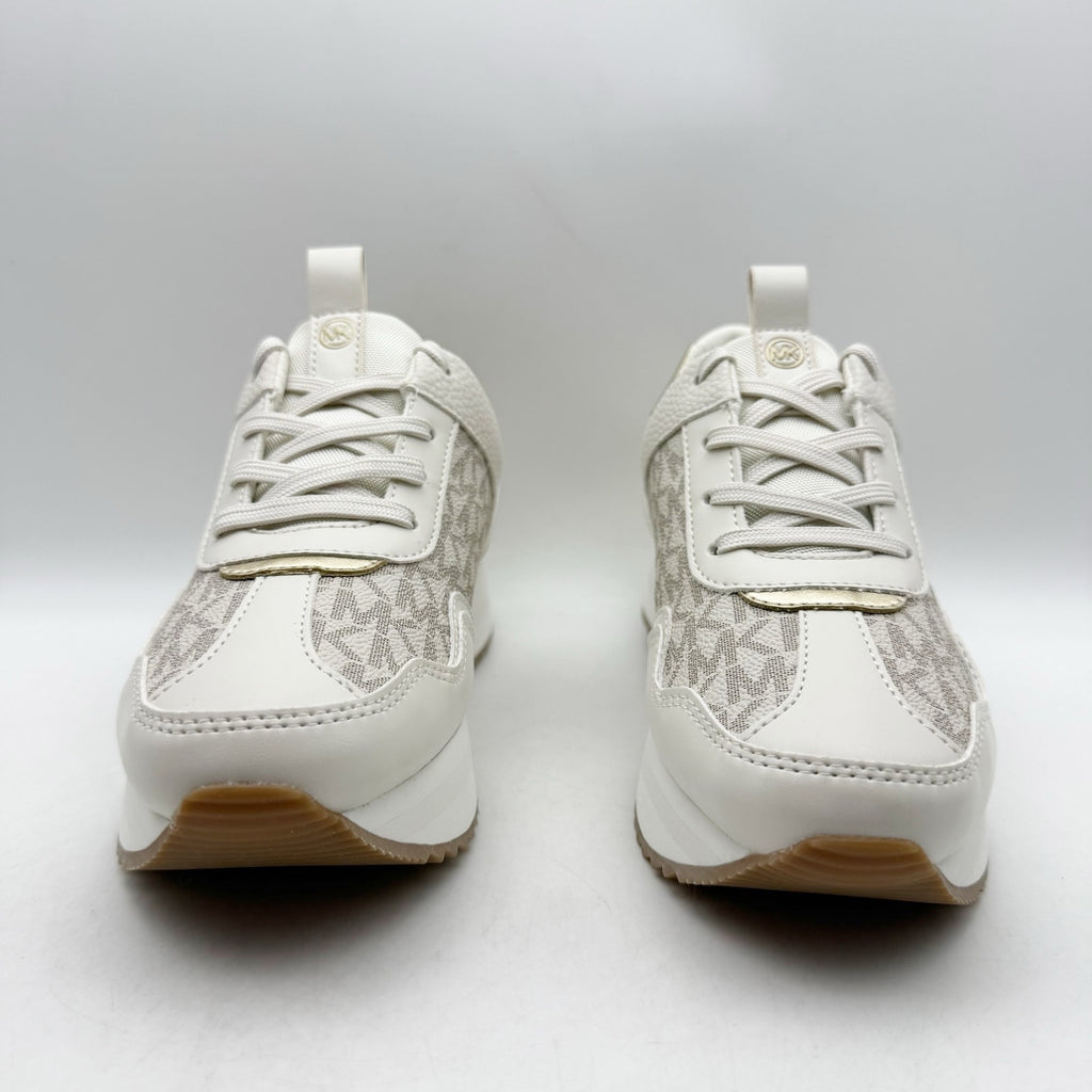 Michael Kors Womens Raina Casual Sneaker US 6 M White Vanilla Gold Trainer NIB