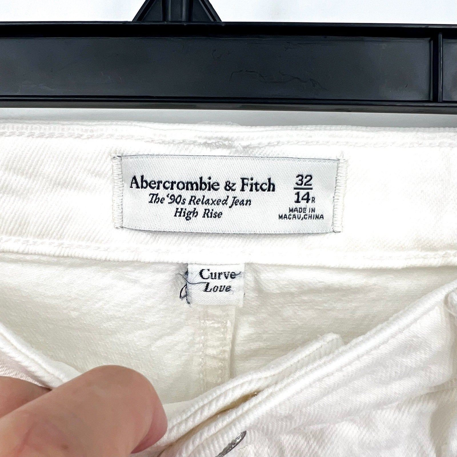 ABERCROMBIE & FITCH Womens 90s Relaxed Jeans Size 32 US 14 White Curve Love NWT