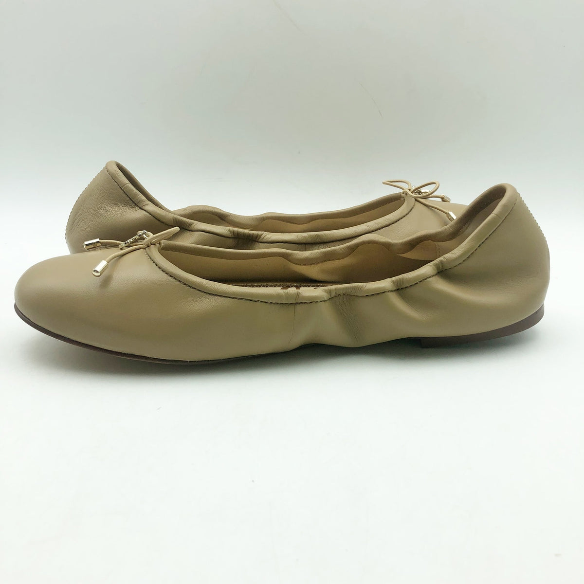 Sam Edelman Womens Felicia Cushioned Ballet Flats Size 7 Beige Leather NIB