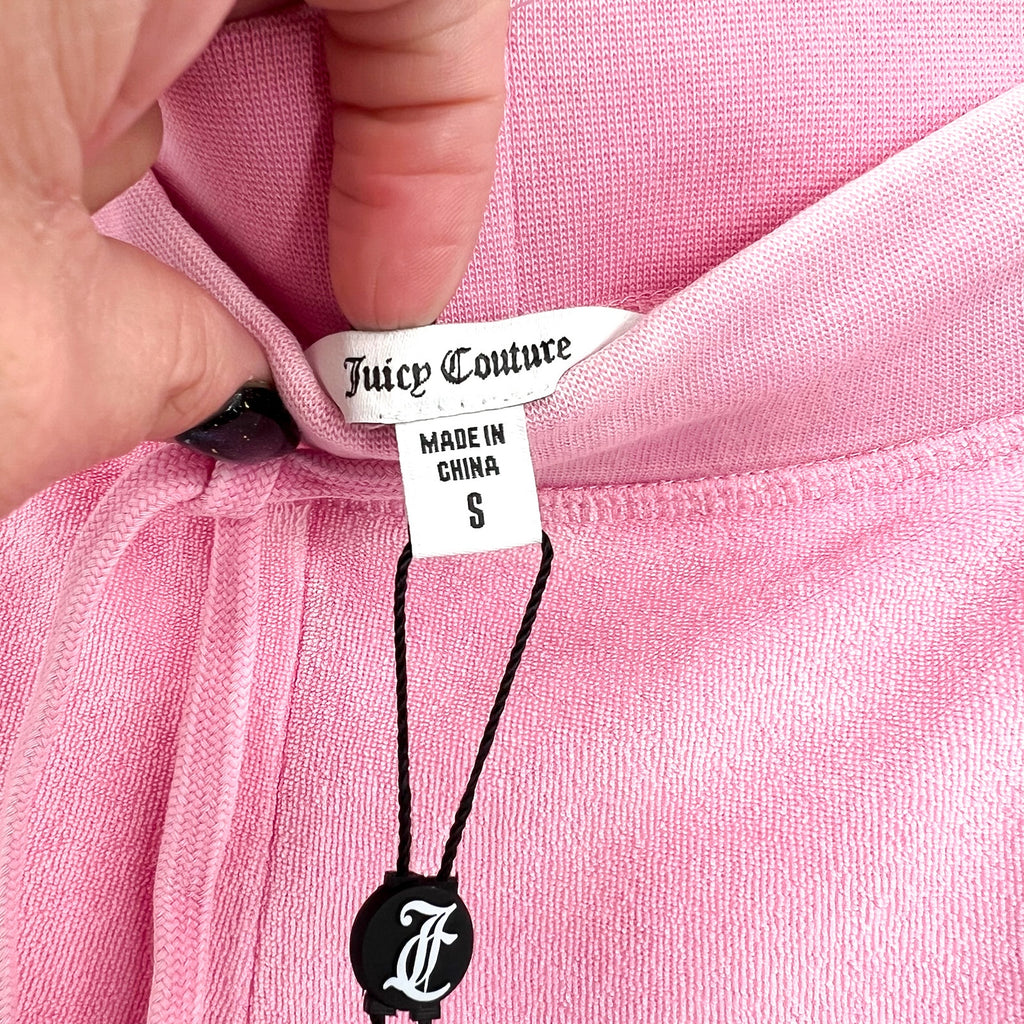 Juicy Couture Garment Dyed Heritage Wide Leg Track Pants Small Hot Pink NWT