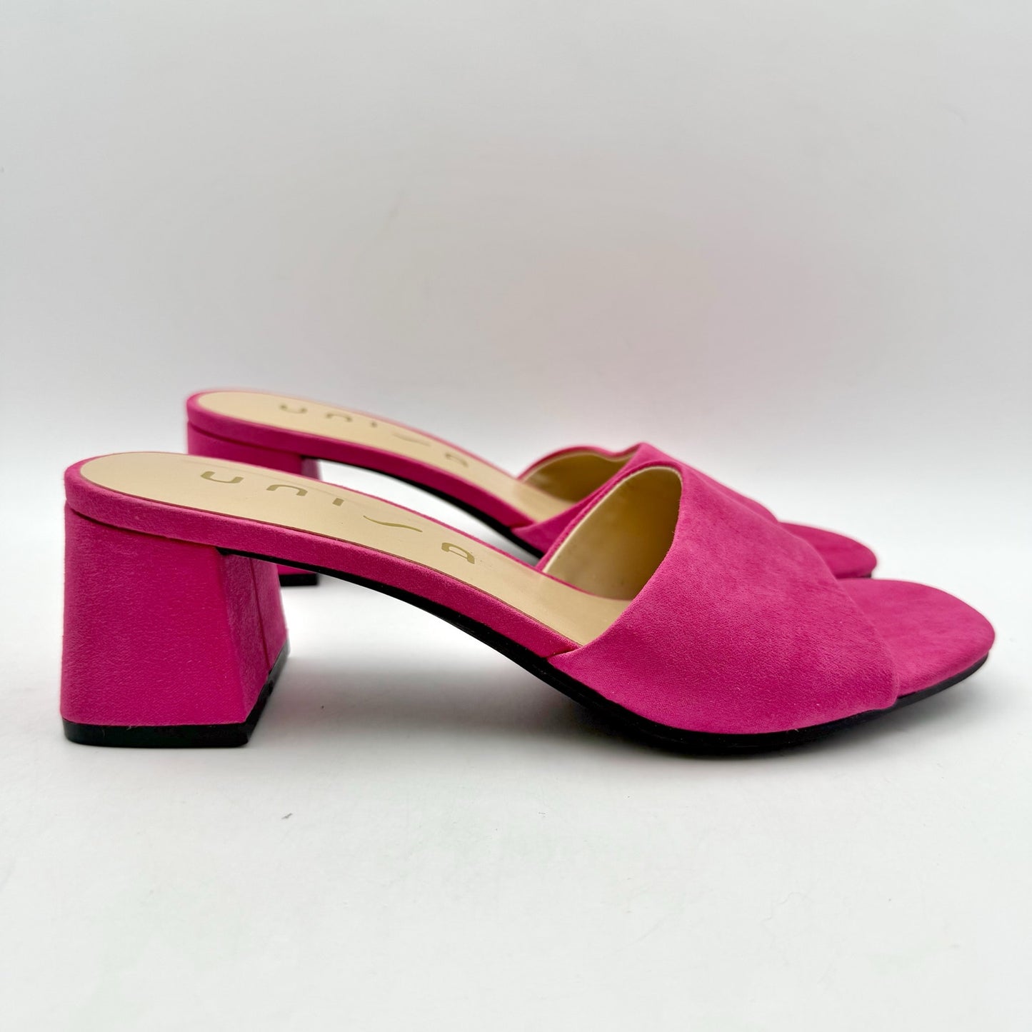 Unisa Womens Venley Heeled Sandal US 6 M EU 36.5 Pink Slip On NWOB