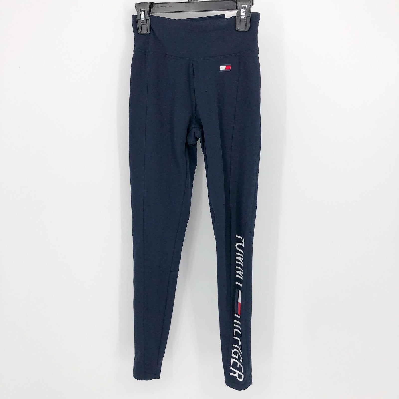 Tommy Hilfiger Womens Active Leggings XXS Navy Blue High Rise Full Length NWT