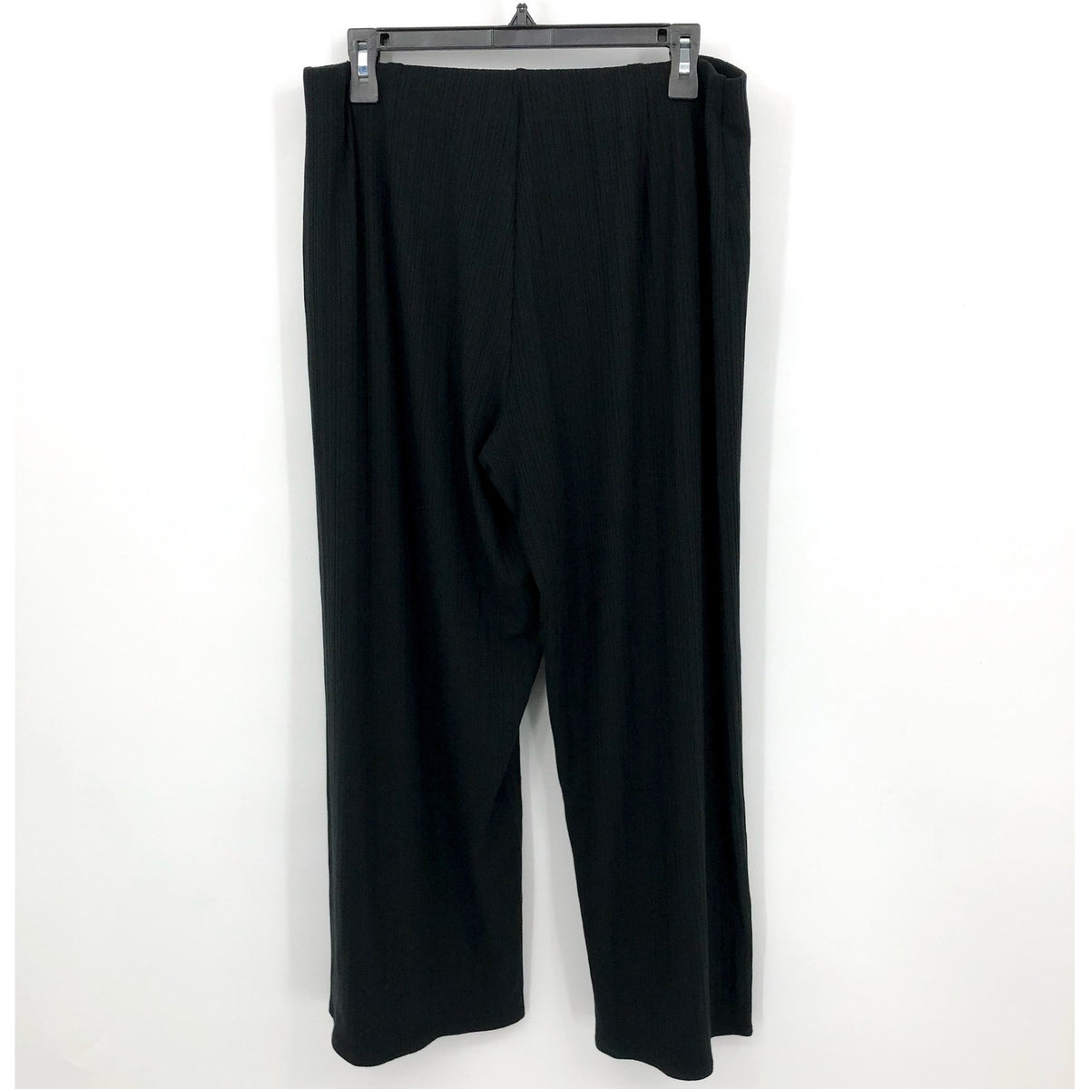 EILEEN FISHER Women's Rib Knit Wide Leg Pants Medium Black Textured NWT