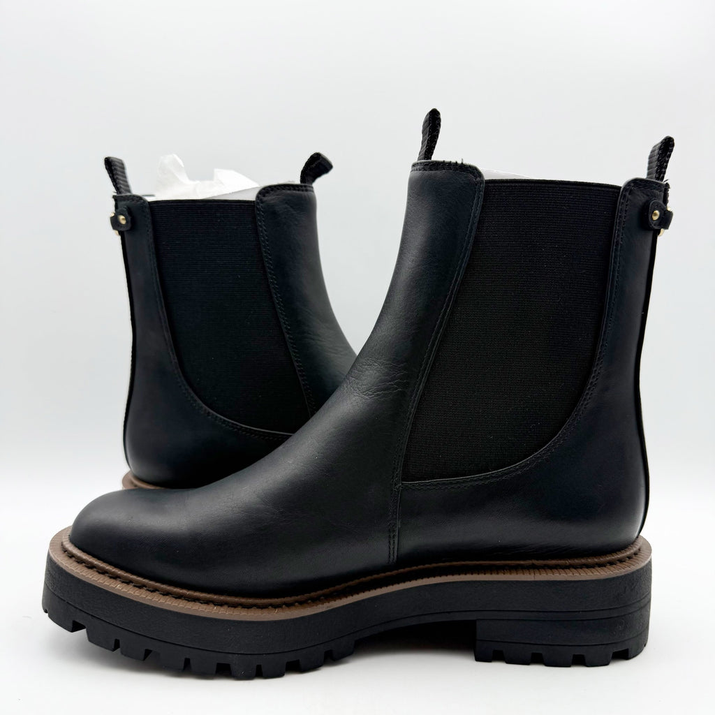 Sam Edelman Women Laguna Ankle Chelsea Boot US 7.5 Black Leather Waterproof NWOB