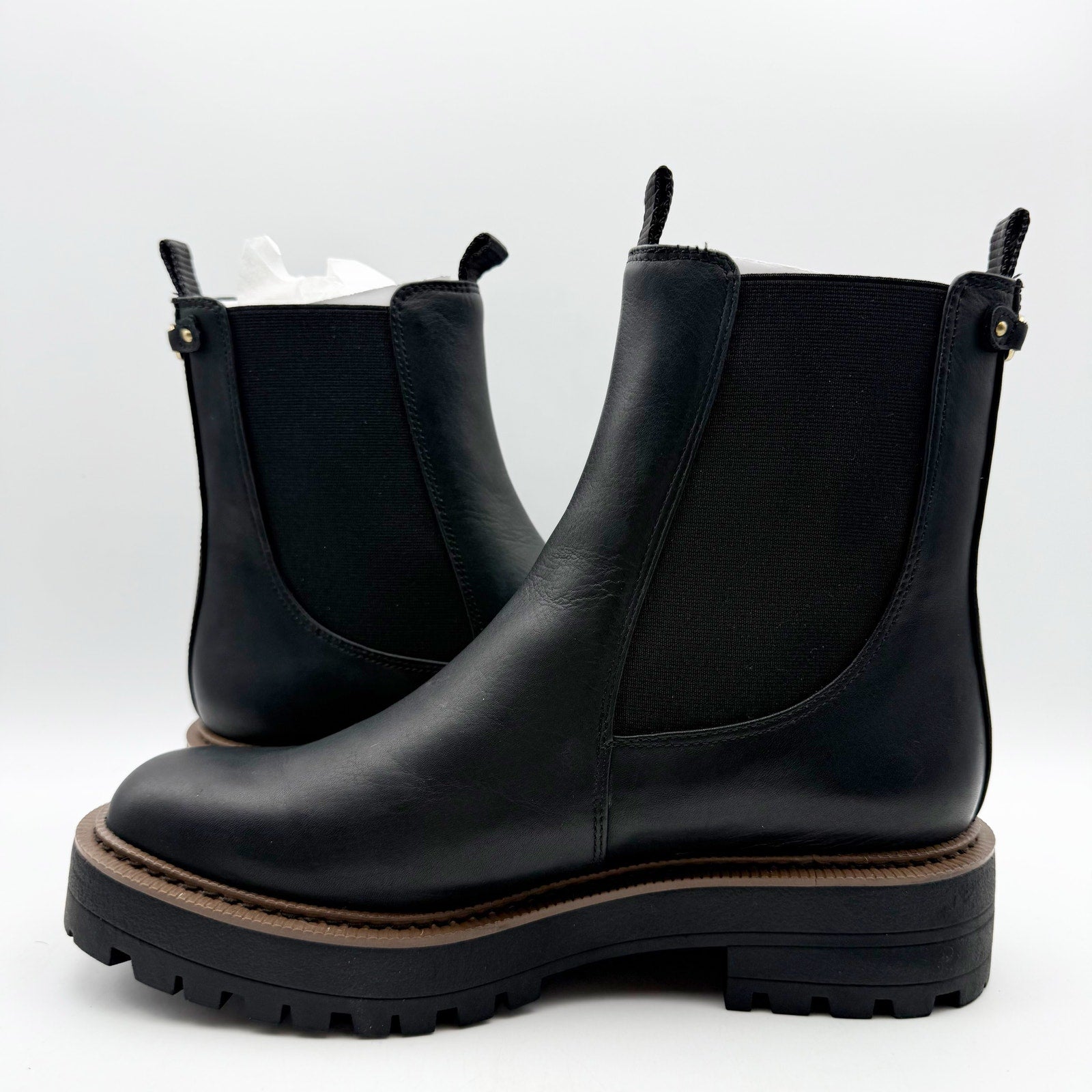 Sam Edelman Women Laguna Ankle Chelsea Boot US 7.5 Black Leather Waterproof NWOB