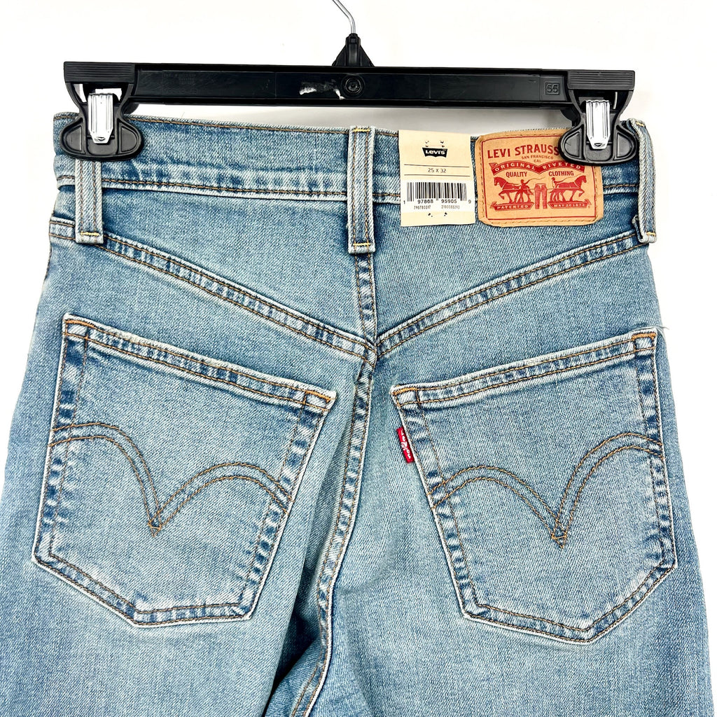 Levi's Womens Ribcage Straight Jeans 25x32 0 Blue Ringing Bells 79078-0017 NWT