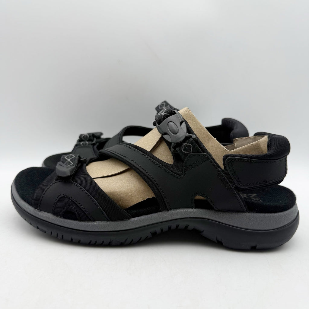 Natuarlizer Womens Angeles III Sports Sandals US 8 M EU 38 Black Leather NIB