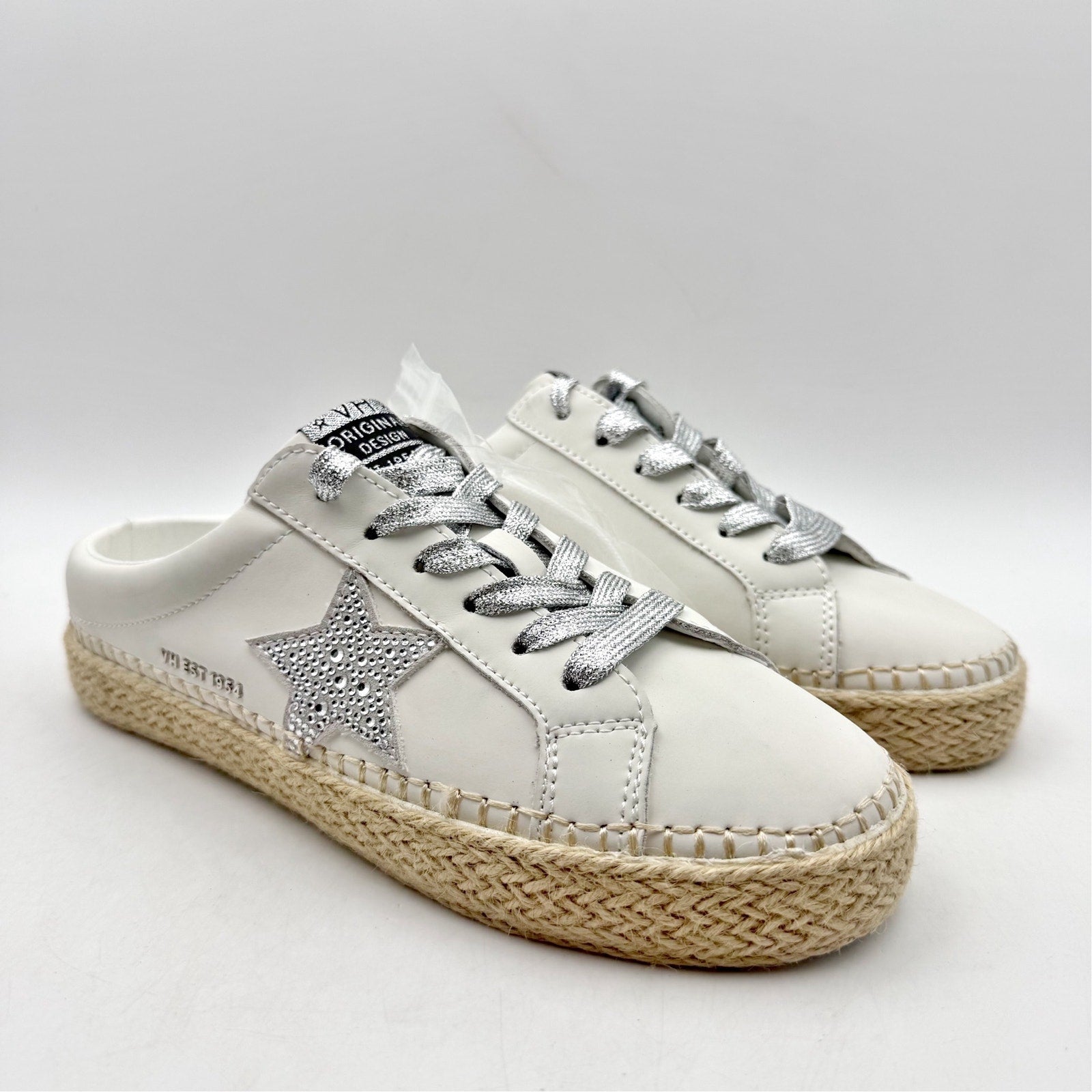 Vintage Havana Womens Melody Slip On Sneakers US 7 Off White Leather Mules NWOB