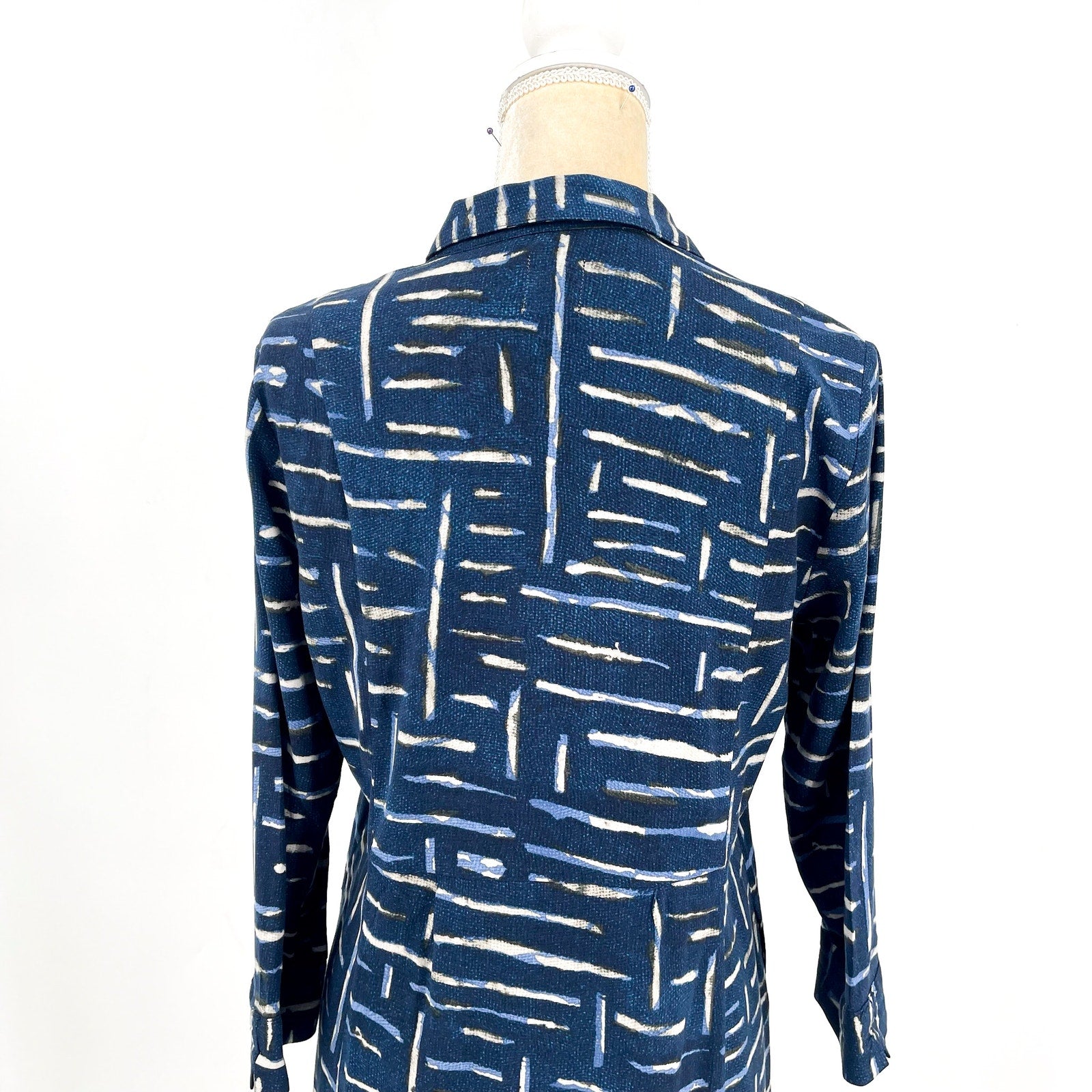 NIC + ZOE Women's Indigo Dash Live In Dress XS Blue Indigo Print A-line NWOT