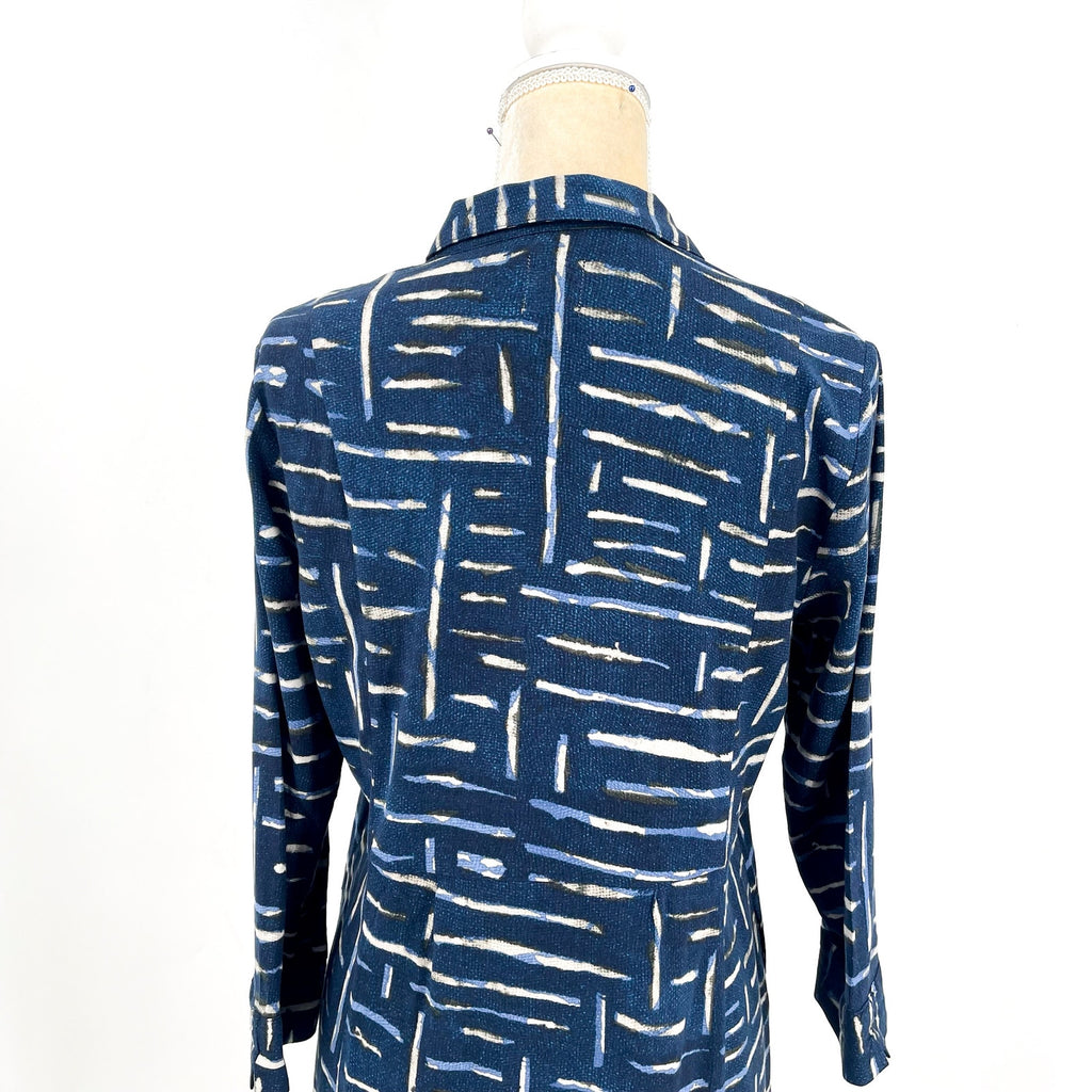 NIC + ZOE Women's Indigo Dash Live In Dress XS Blue Indigo Print A-line NWOT
