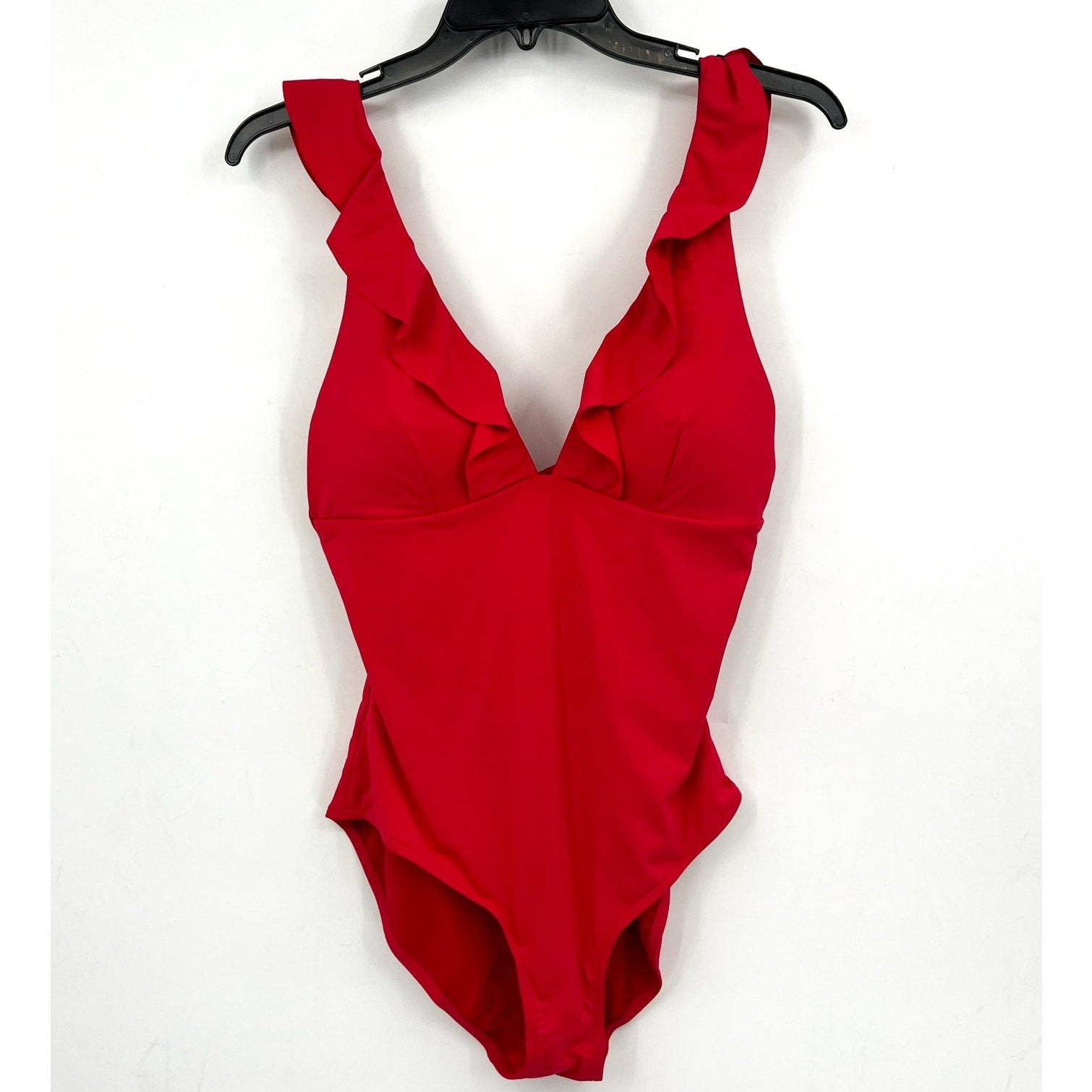 SEA LEVEL SWIM Frill One Piece Swimsuit Size 10 Red Ruffle Eco Essentials NWT