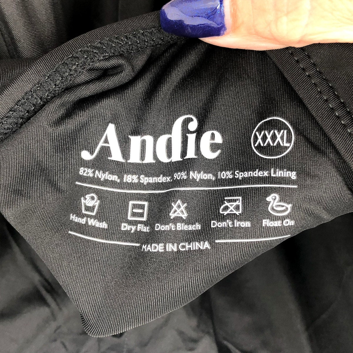 ANDIE SWIM Amalfi Classic One Piece Swimsuit Black 3XL US 20