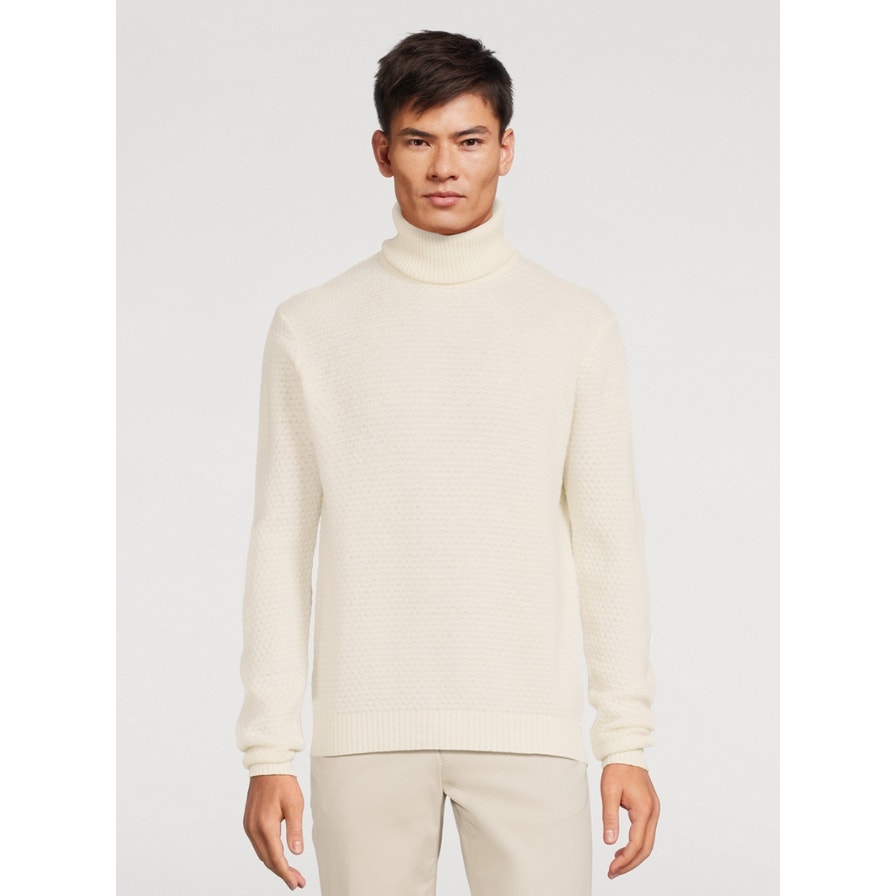 JACK VICTOR Mens Renfrew Cashmere Turtleneck Sweater XL White Ecru Cashmere NWT
